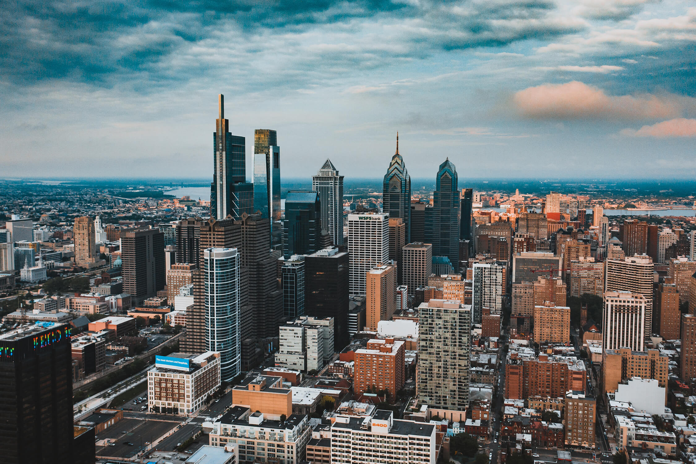 Philly Skyline, G Frank Page Jr Funeral Home, Philadelphia, 2250x1500 HD Desktop