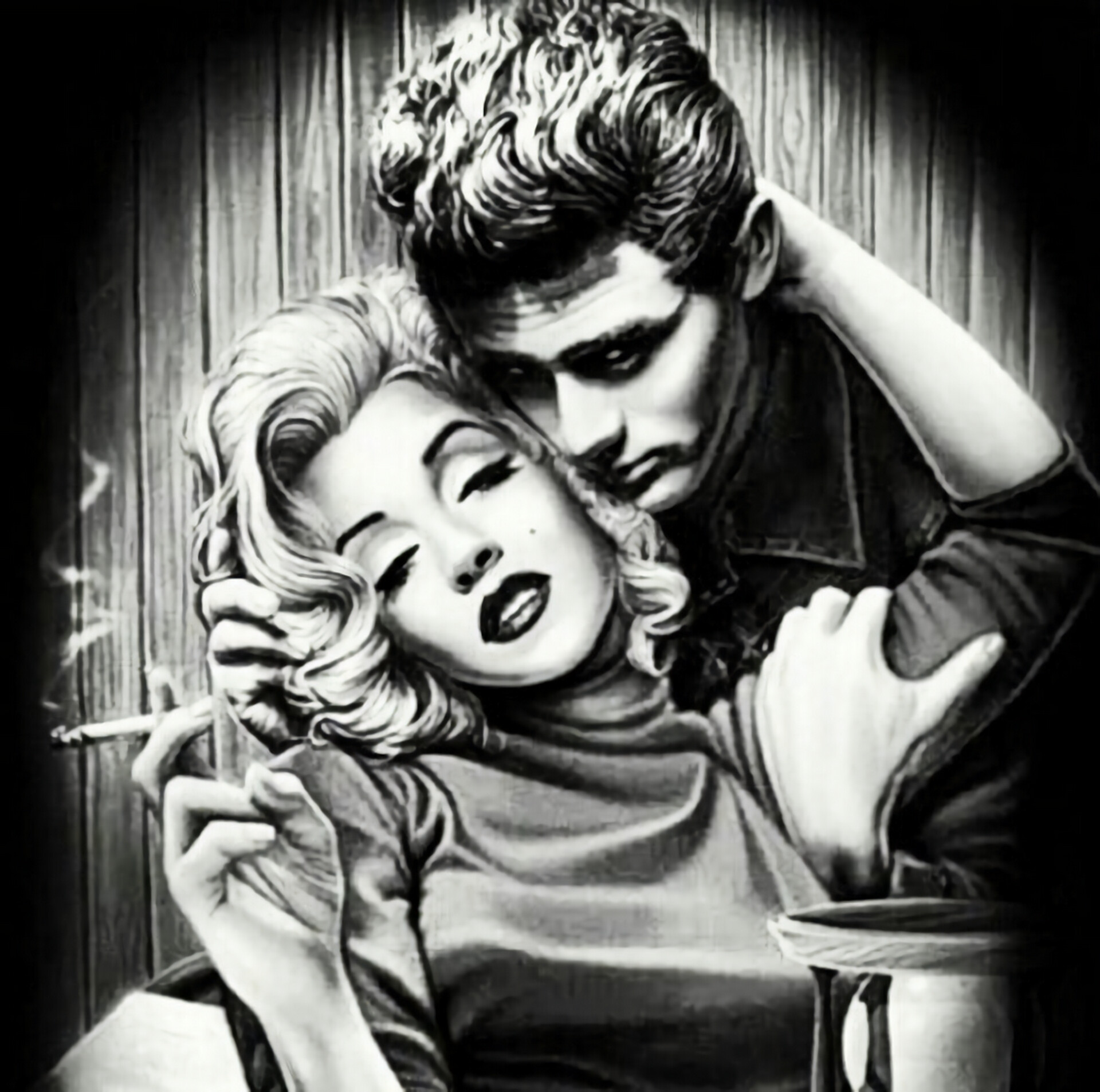 Marilyn Monroe, James Dean portraits, Classic beauty, Hollywood icons, 1920x1910 HD Desktop