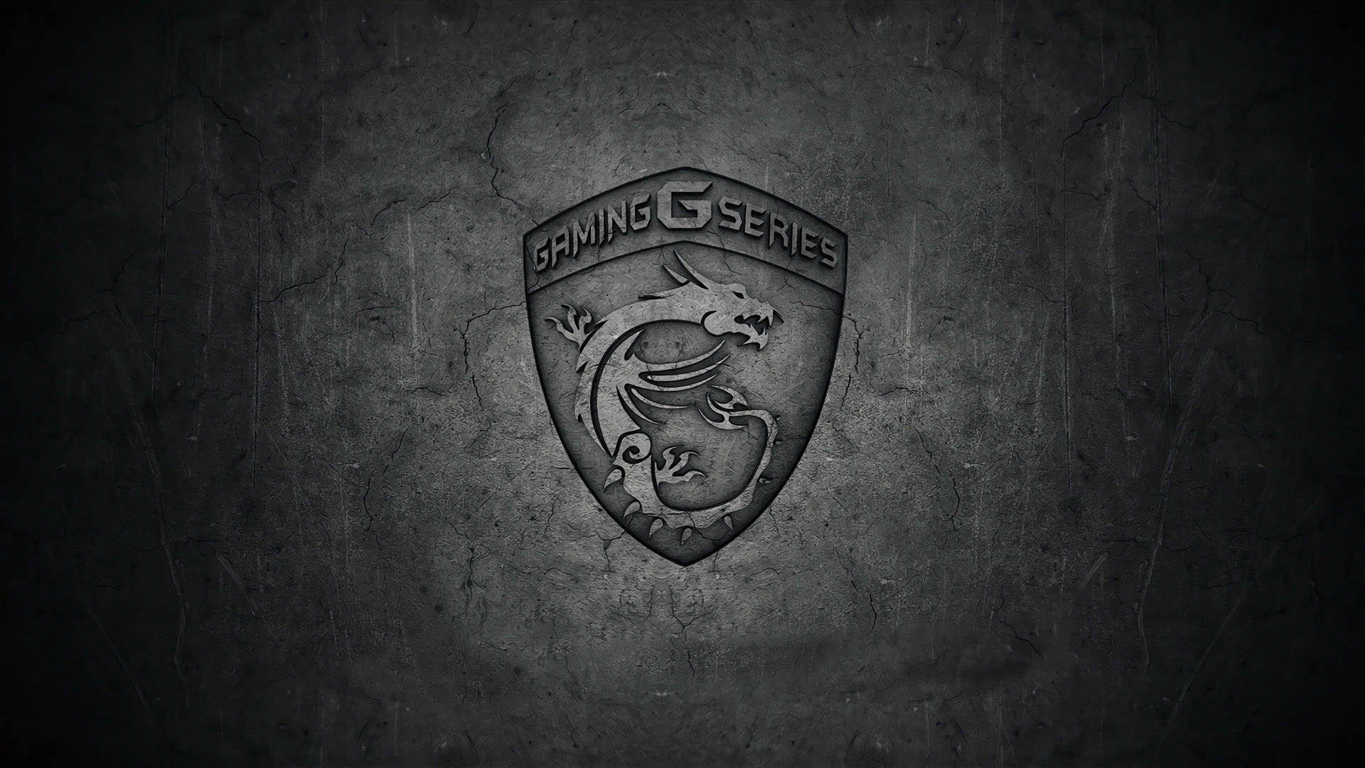 MSI dragon shield logo, GAMING G SERIES, dark cracked stone texture, Full HD Desktop wallpaper
