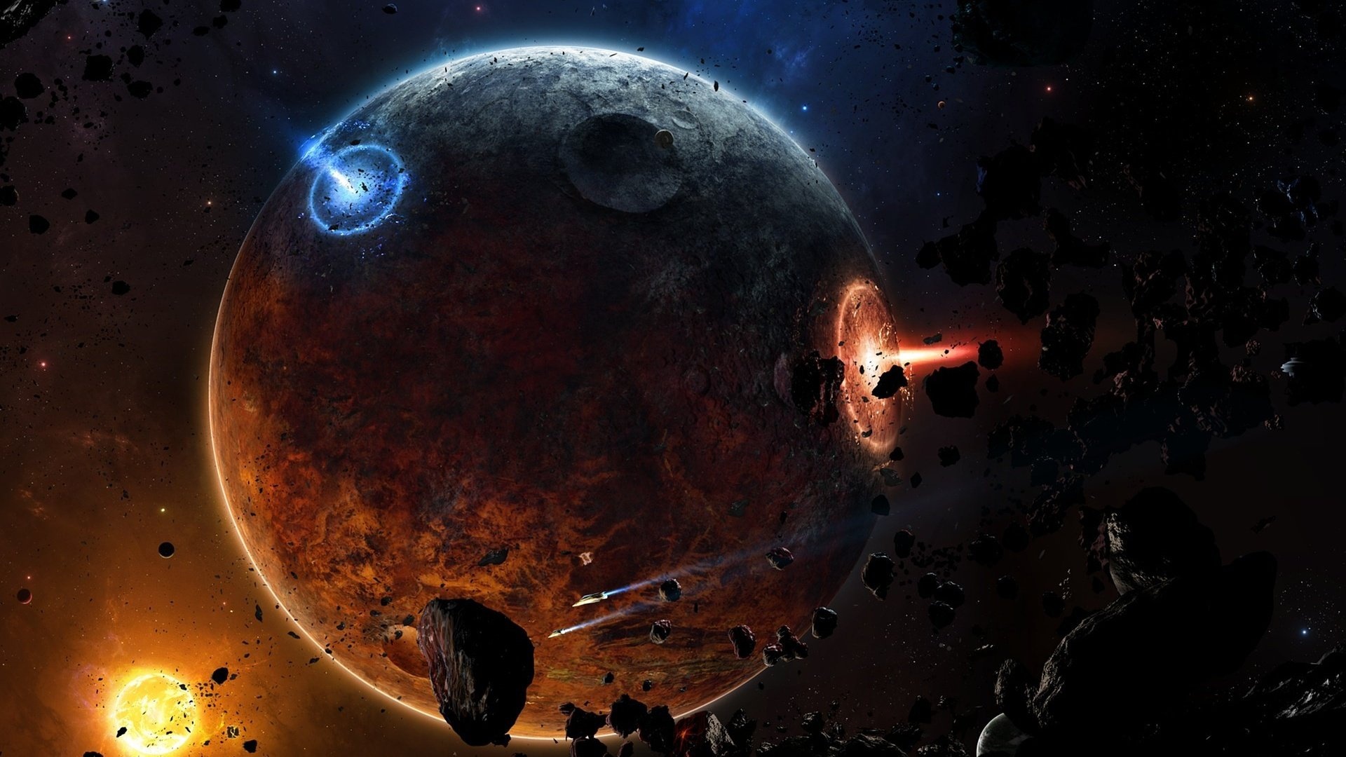 Planet destruction, Cosmos Wallpaper, 1920x1080 Full HD Desktop