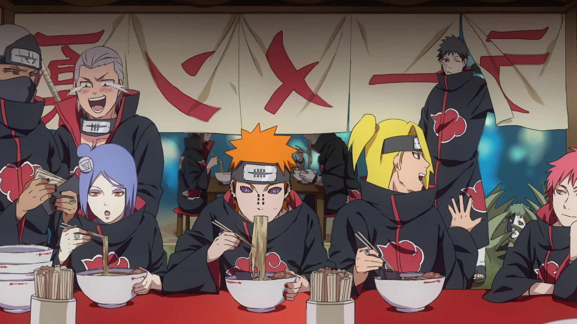 Pain, Konan, Deidara, Sasori, Hidan, Full HD Desktop wallpaper