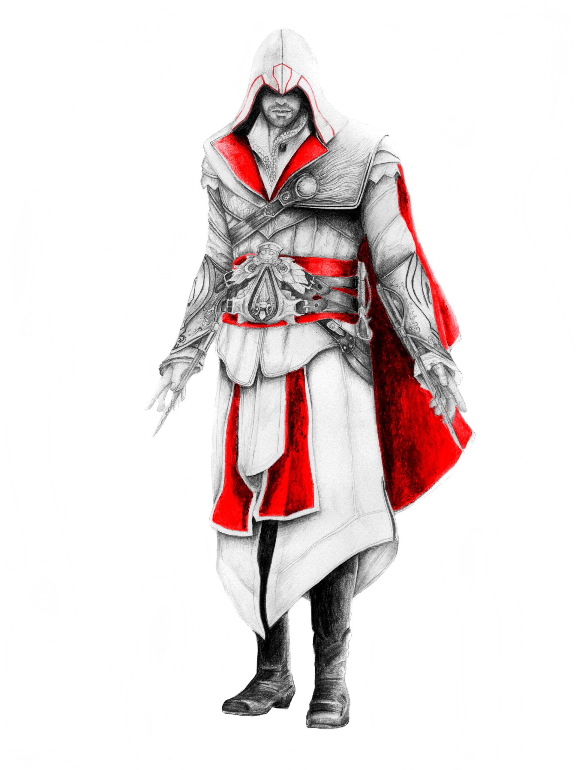 Ezio Auditore da Firenze, Dual hidden blades, Assassin robes with red sash, HD Phone wallpaper