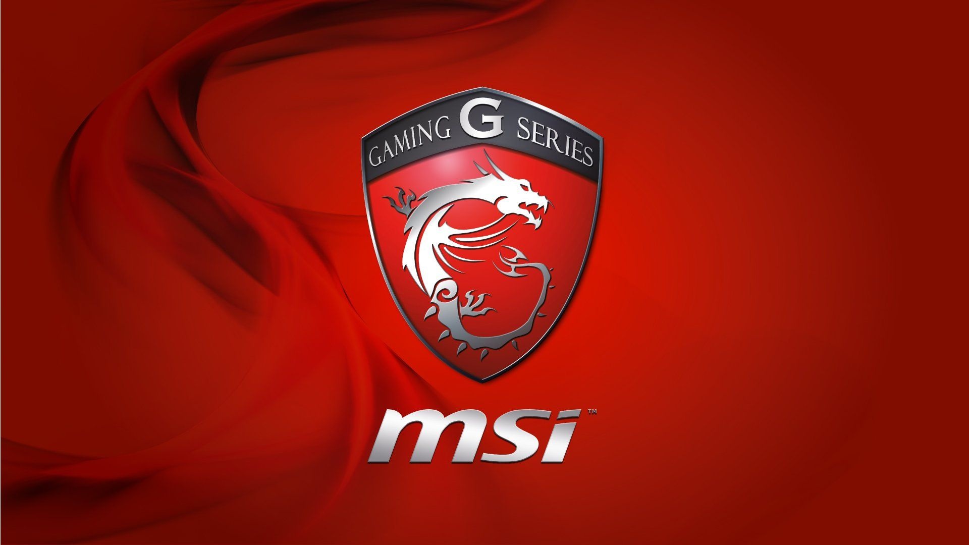 MSI Gaming Series shield, msi silver wordmark, draped red satin fabric, Full HD Desktop wallpaper