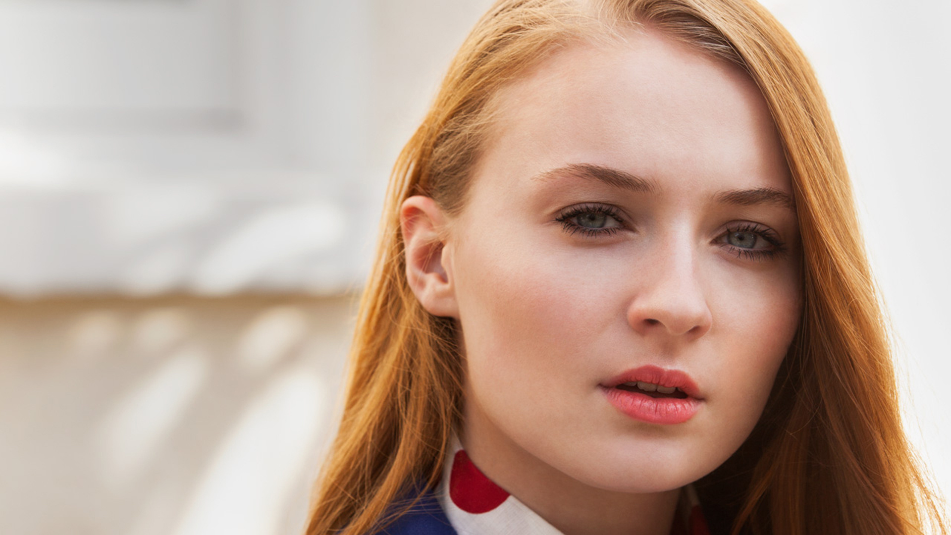 Sophie Turner, Face wallpaper, High definition image, Beautiful look, 1920x1080 Full HD Desktop