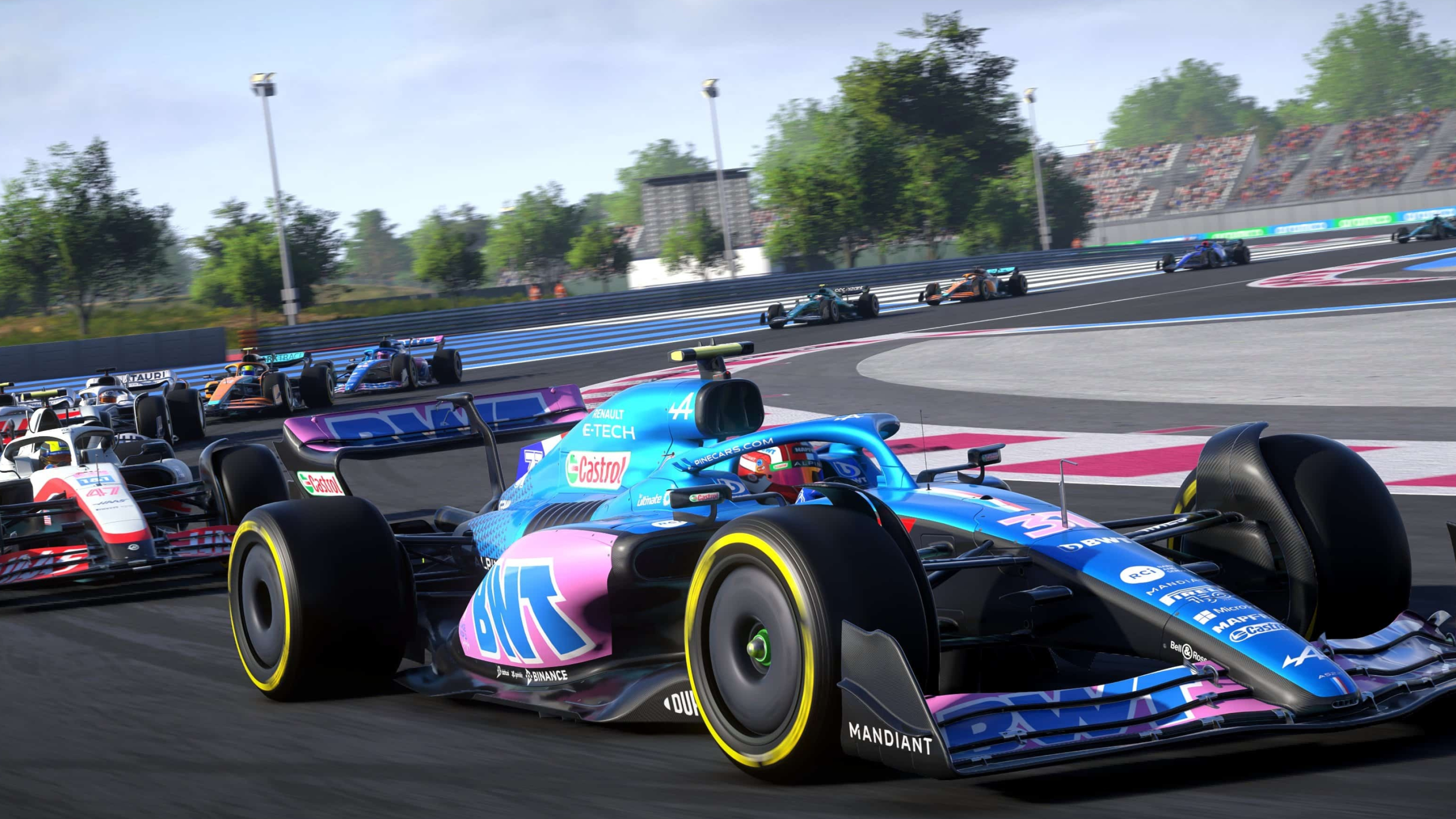 Alpine A522 F1 car, Circuit Paul Ricard track, F1 22 video game, 4K Desktop wallpaper
