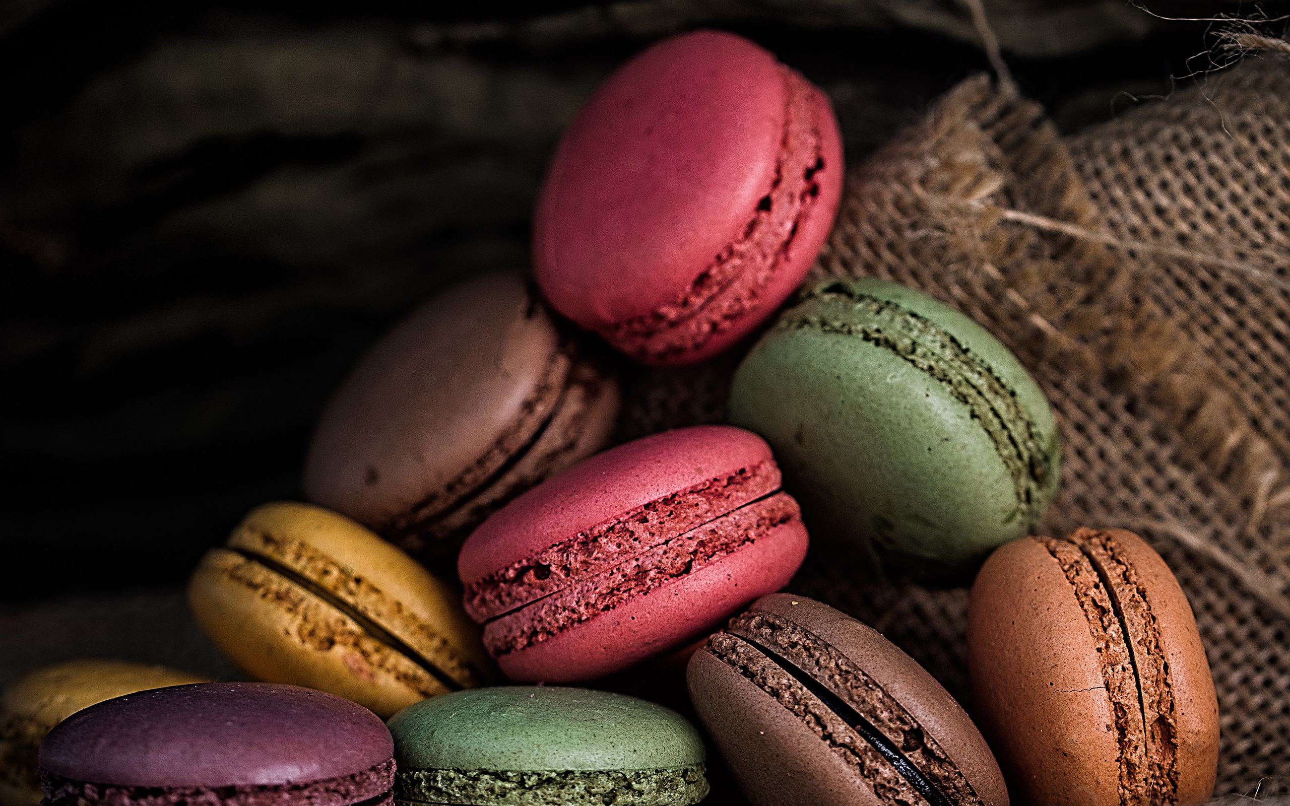 Macaroon cookies, Sweet and chewy, Crispy meringue shells, Confectionery delight, 2560x1600 HD Desktop