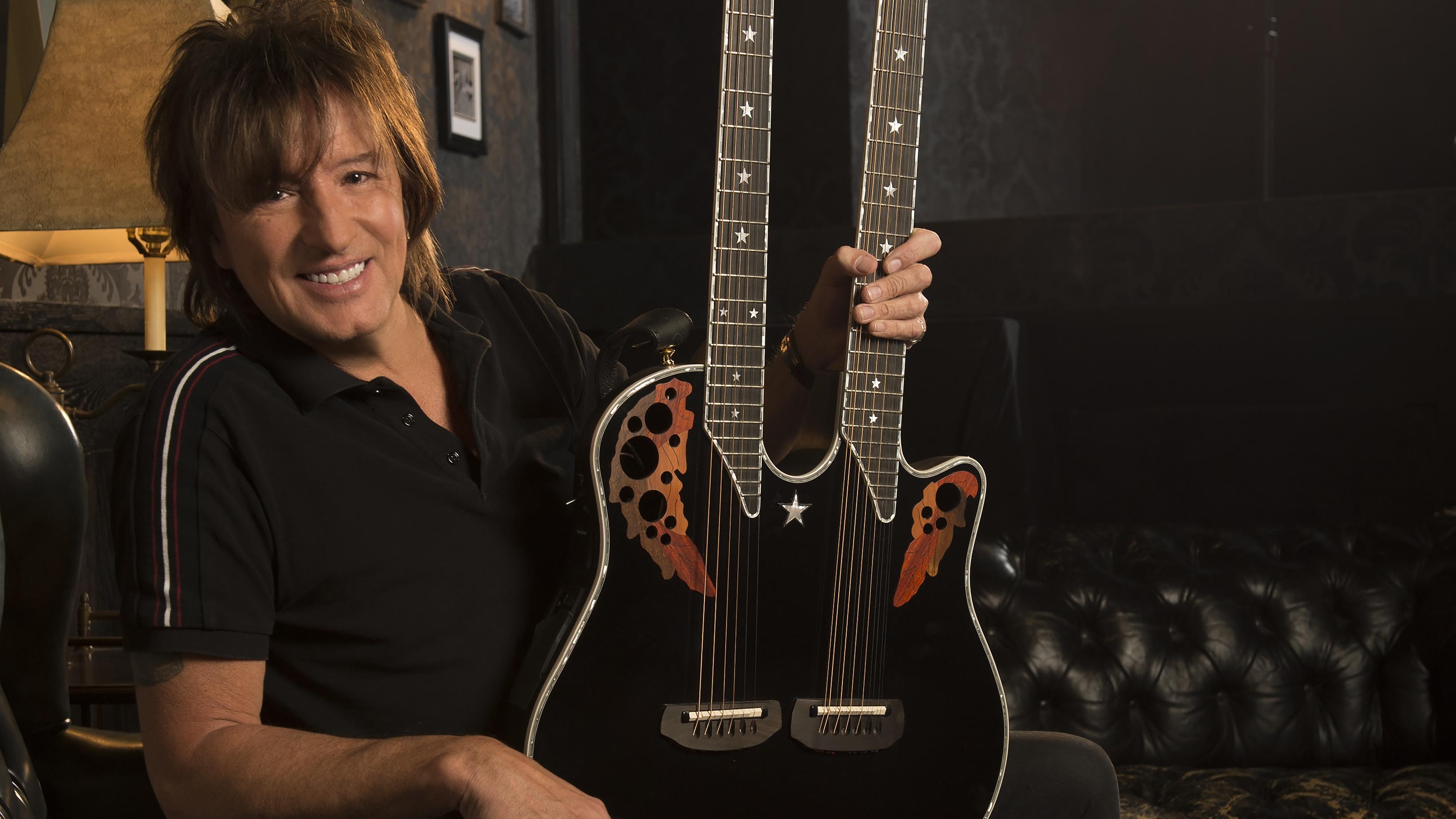 Richie Sambora, Richie Sambora returns, New double neck acoustic guitar, 3280x1850 HD Desktop