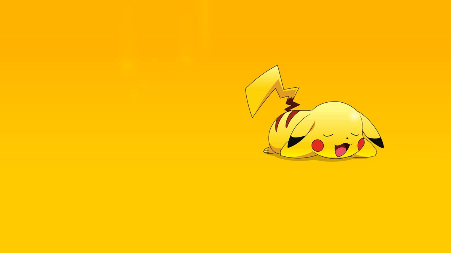 sleeping Pikachu, Pokemon, lightning bolt tail, Full HD Desktop wallpaper