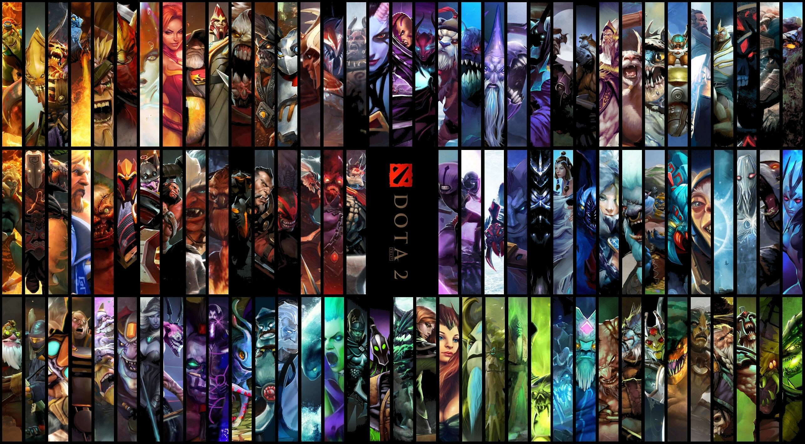 All Dota 2 Heroes, Extensive Roster, Epic Showdowns, 2580x1420 HD Desktop