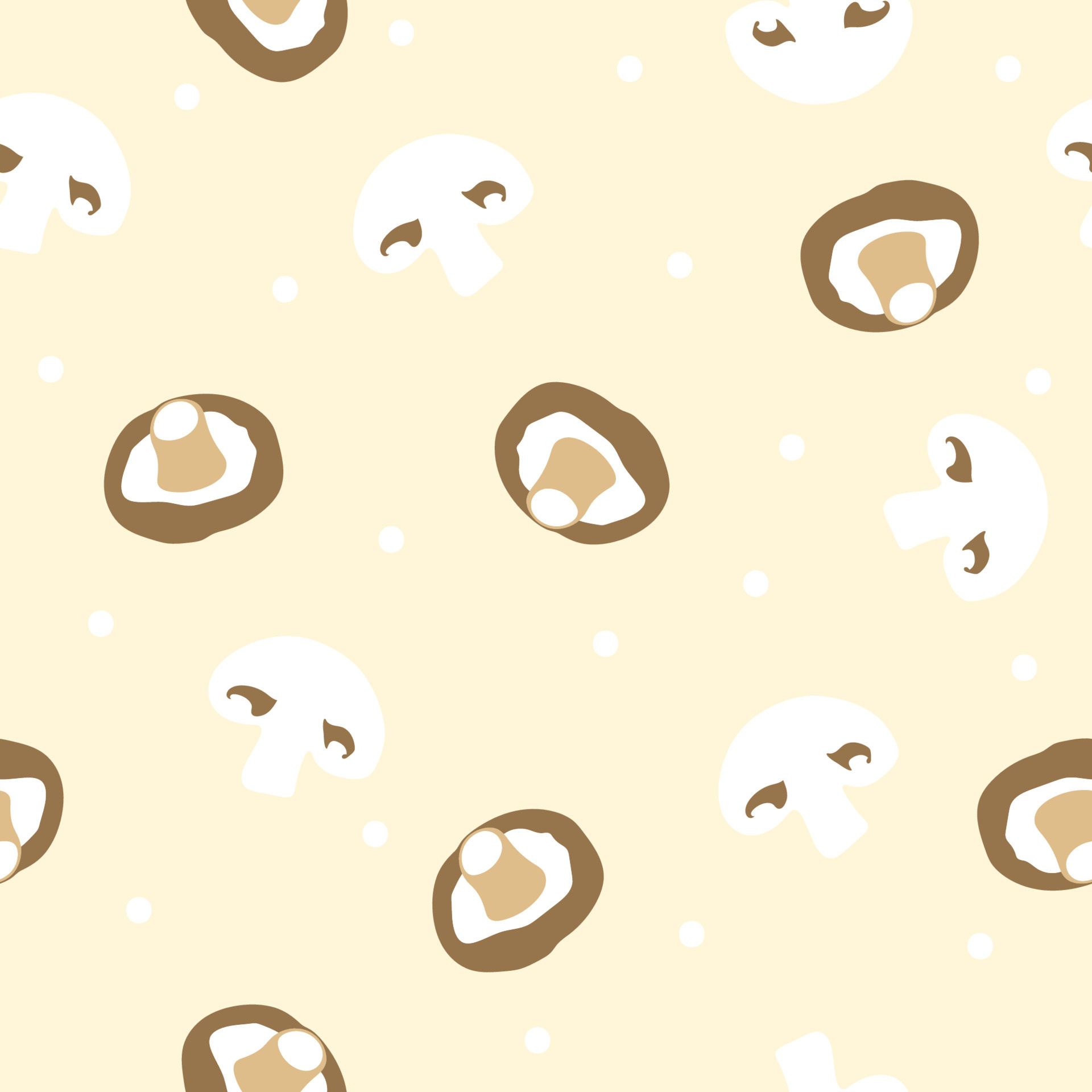 Seamless pattern, Vector illustration, Shiitake mushroom, Lentinula edodes, 1920x1920 HD Phone