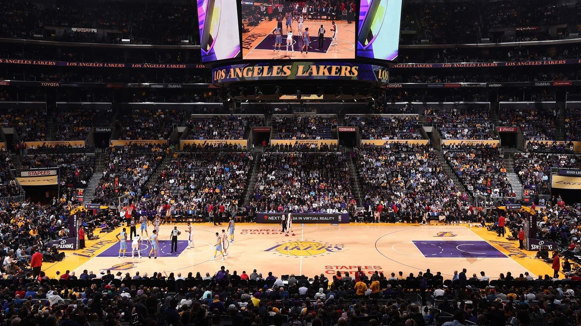 Crypto.com Arena, Los Angeles Lakers Wallpaper, 1920x1080 Full HD Desktop