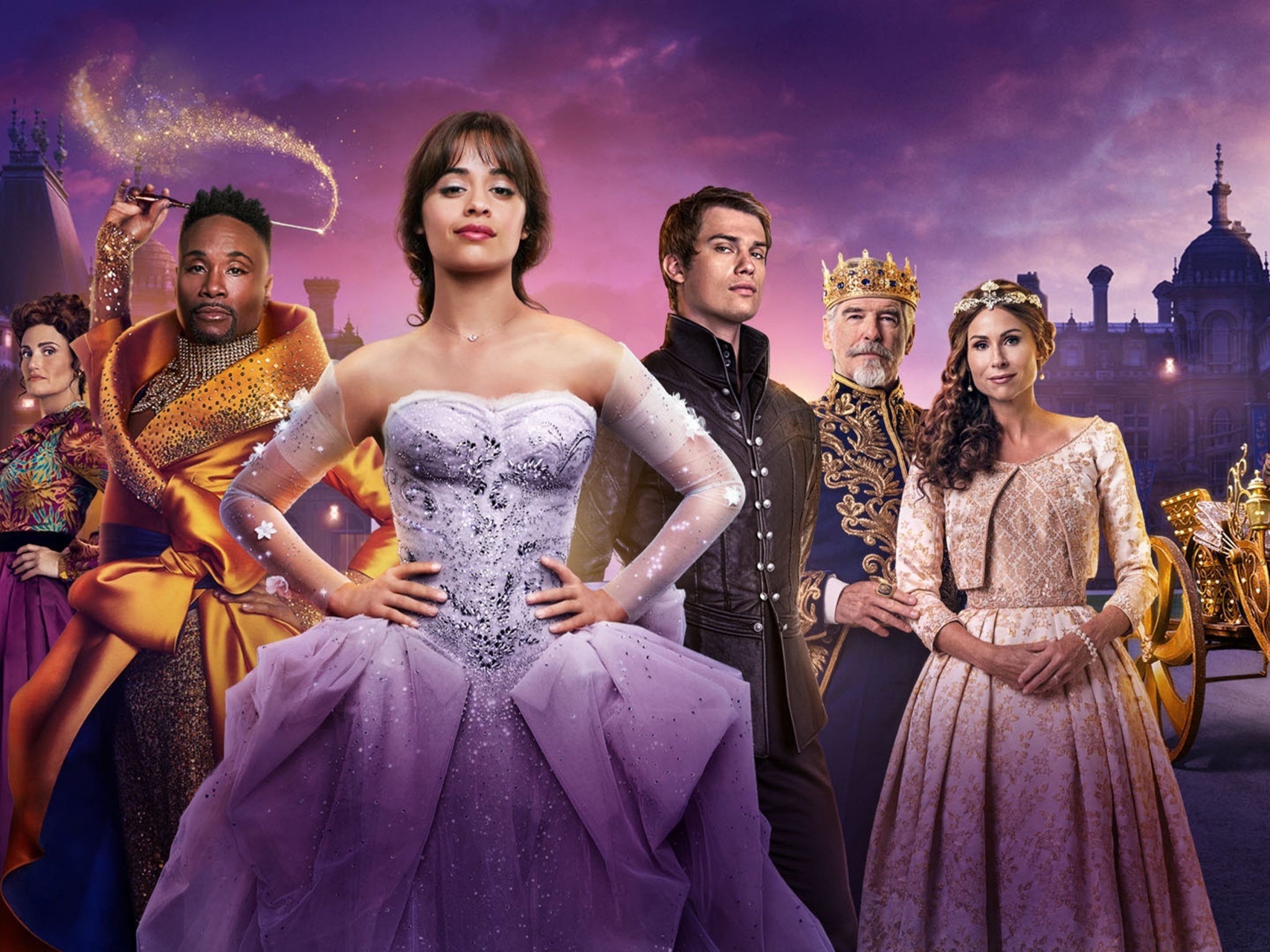 Billy Porter, Cinderella 4K Wallpaper, Pierce Brosnan, Minnie Driver, Idina Menzel, 2050x1540 HD Desktop