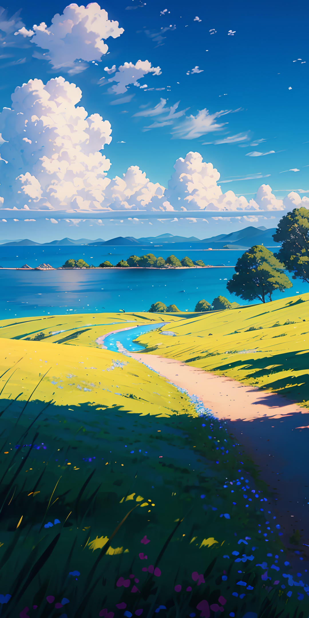 Landscape, Anime Phone Wallpaper, 1080x2160 HD Phone