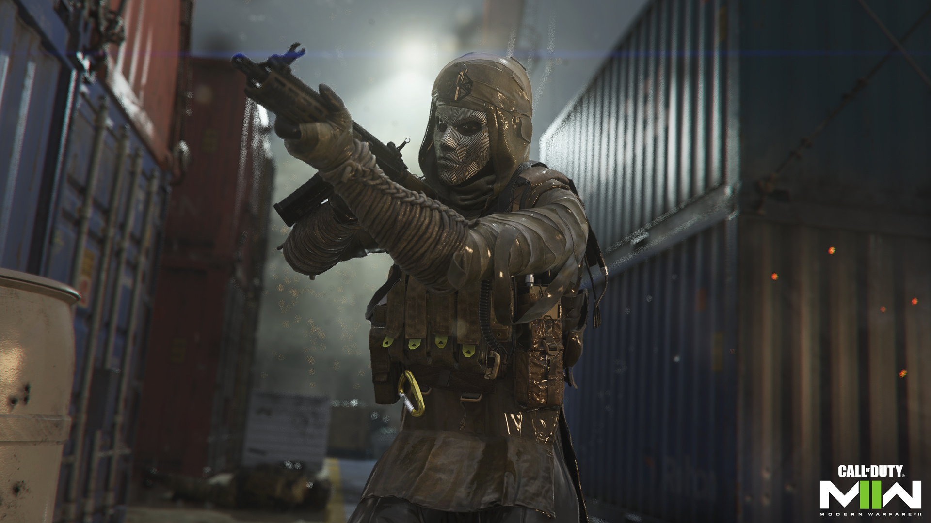 Call of Duty: Modern Warfare II, Masked tactical Operator, Shipment multiplayer map, Full HD Desktop wallpaper