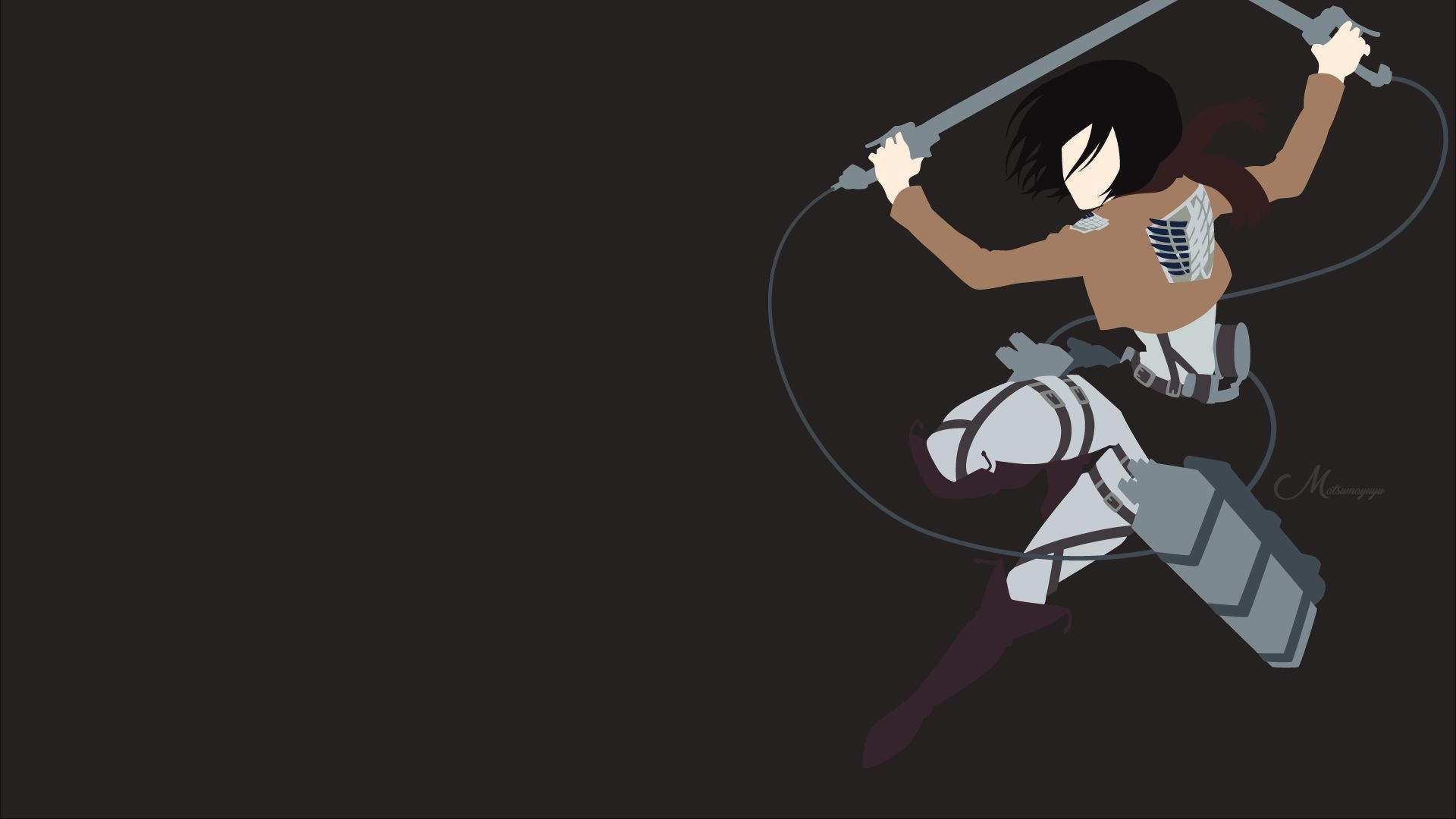 Mikasa Ackerman, Attack on Titan, Omni-directional mobility gear, Full HD Desktop wallpaper