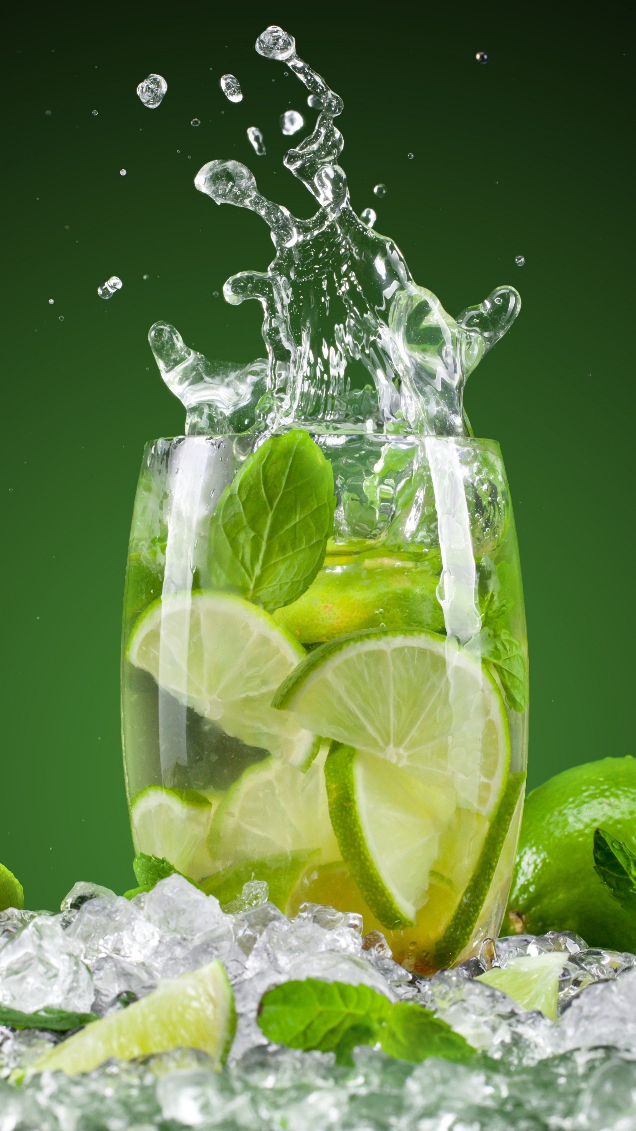 Cooling cocktails, Lime and mint, Icy refreshment, Satisfying sip, 2160x3840 4K Phone