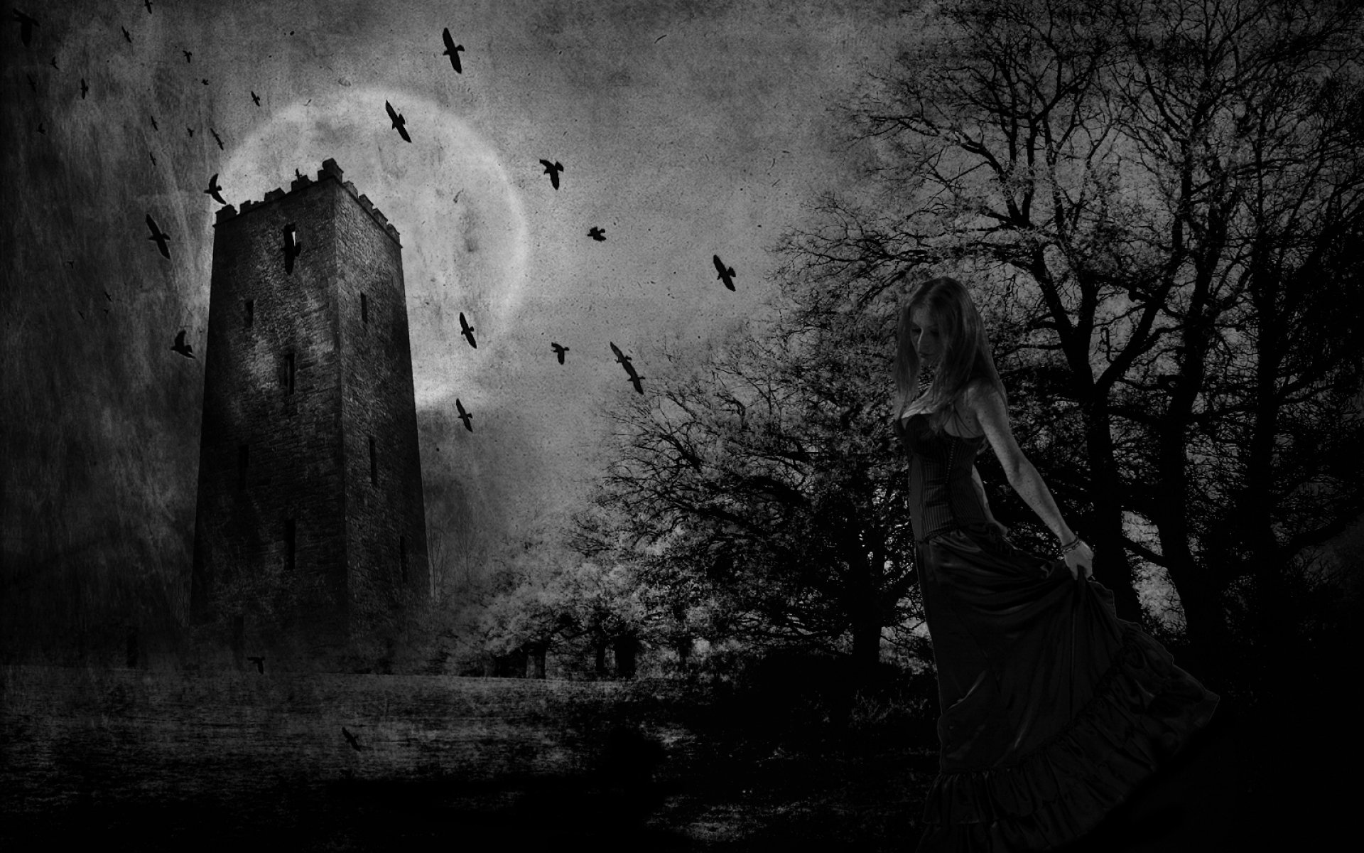 Dark Gothic Art, Fantasy artwork, Haunting beauty, Intriguing wallpaper, 1920x1200 HD Desktop