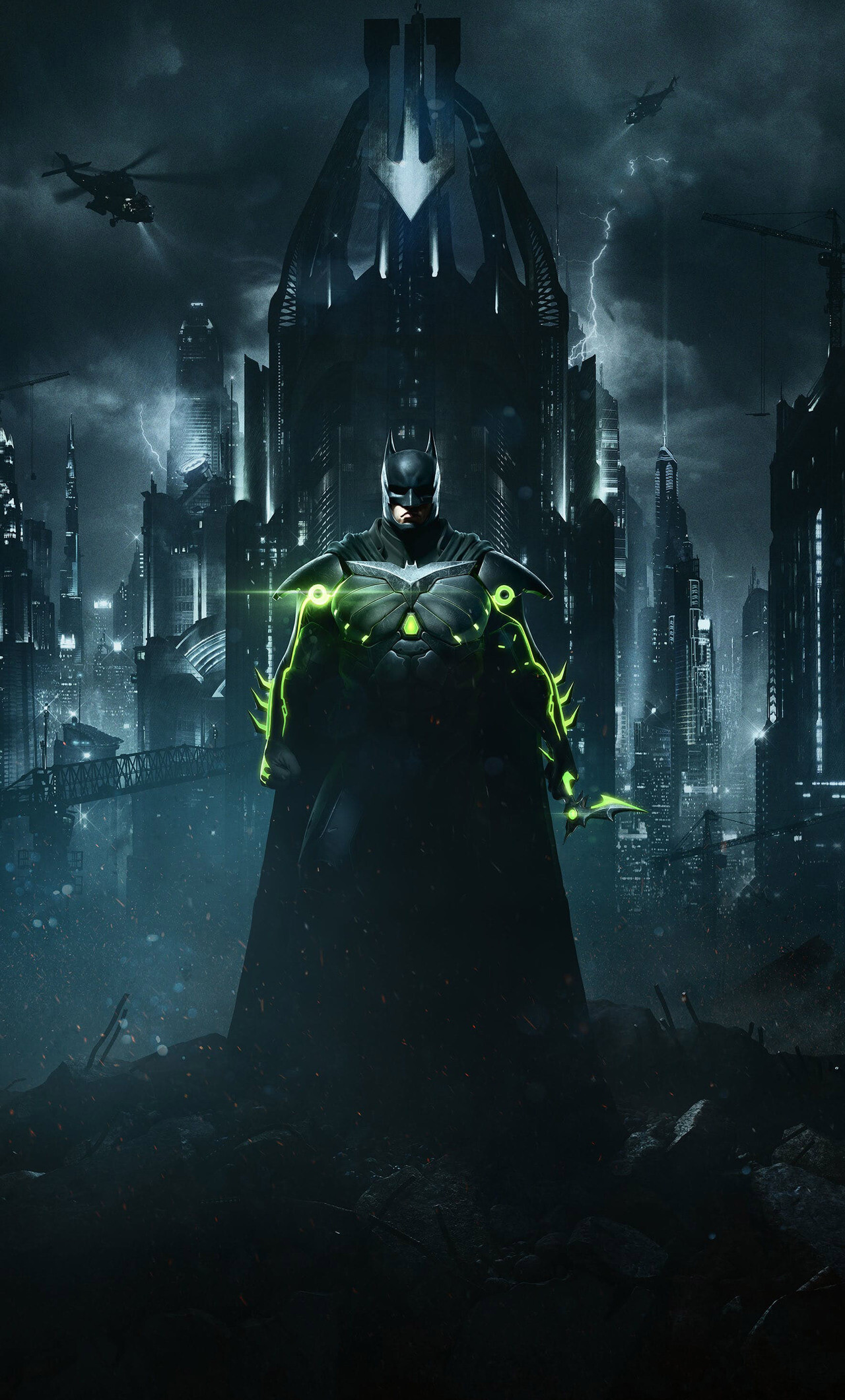 Batman in Injustice 2 on iPhone, HD 4K wallpapers, Dark Knight returns, Mobile gaming, 1280x2120 HD Phone