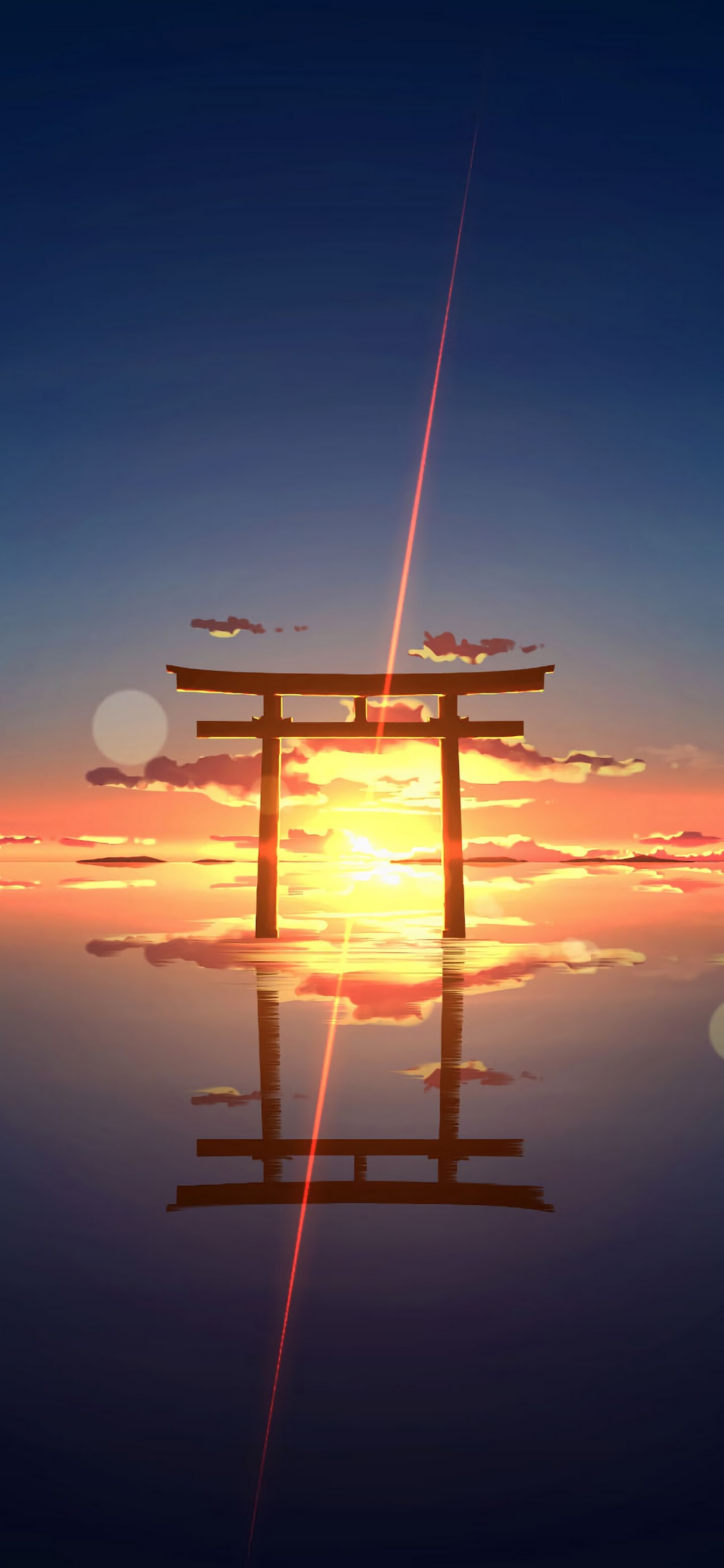 Torii shrine, Sunsets Wallpaper, 1440x3120 HD Phone