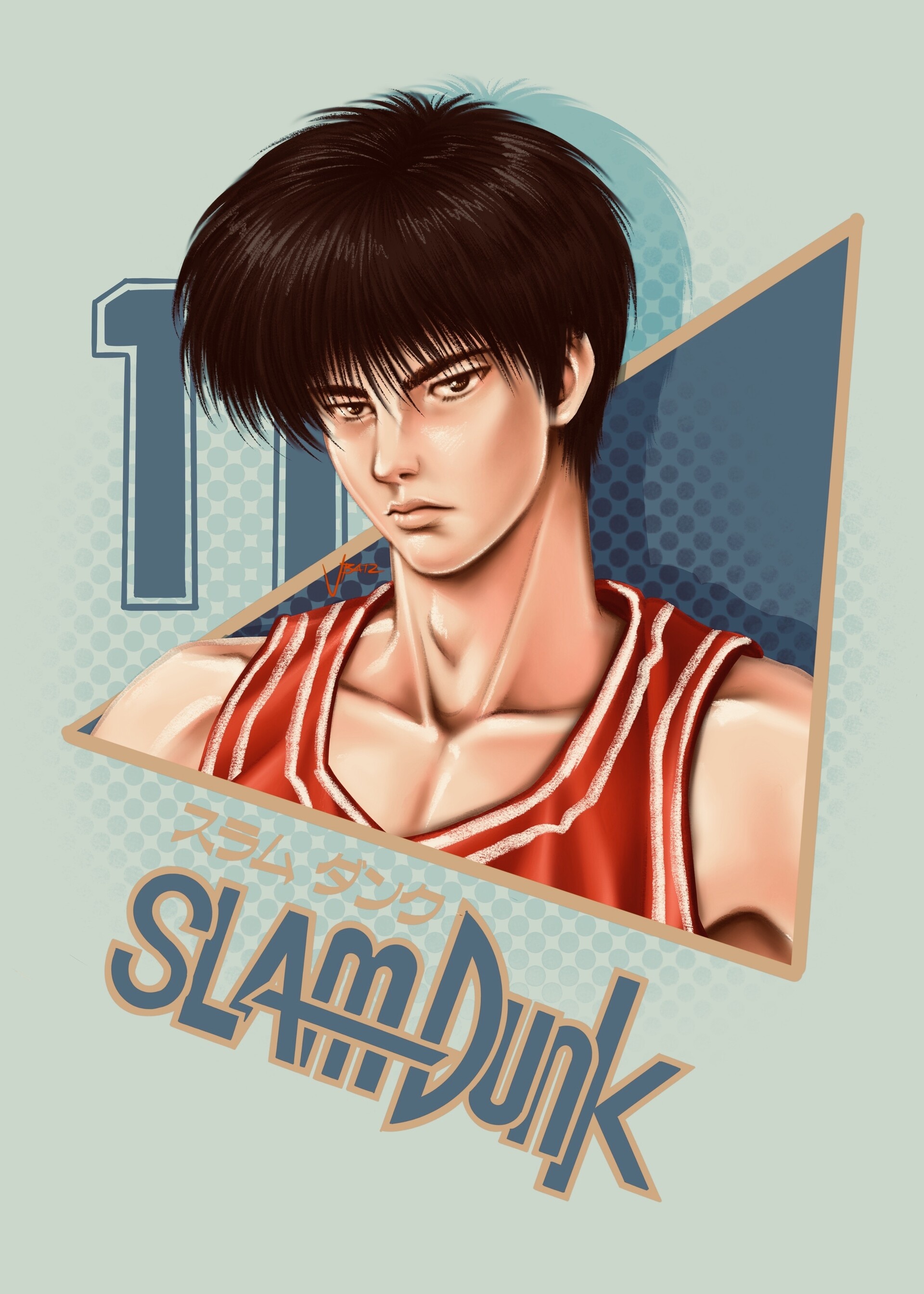 Kaede Rukawa, SLAM Dunk logo text, Shohoku number 11 jersey, HD Phone wallpaper