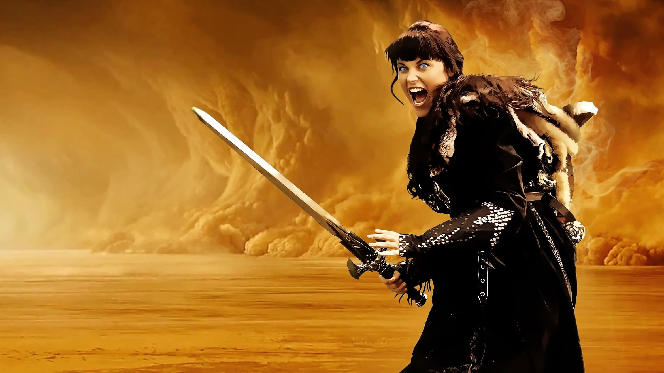 Xena: Warrior Princess, TV show, Desert fantasy, Lucy Lawless, 2310x1300 HD Desktop