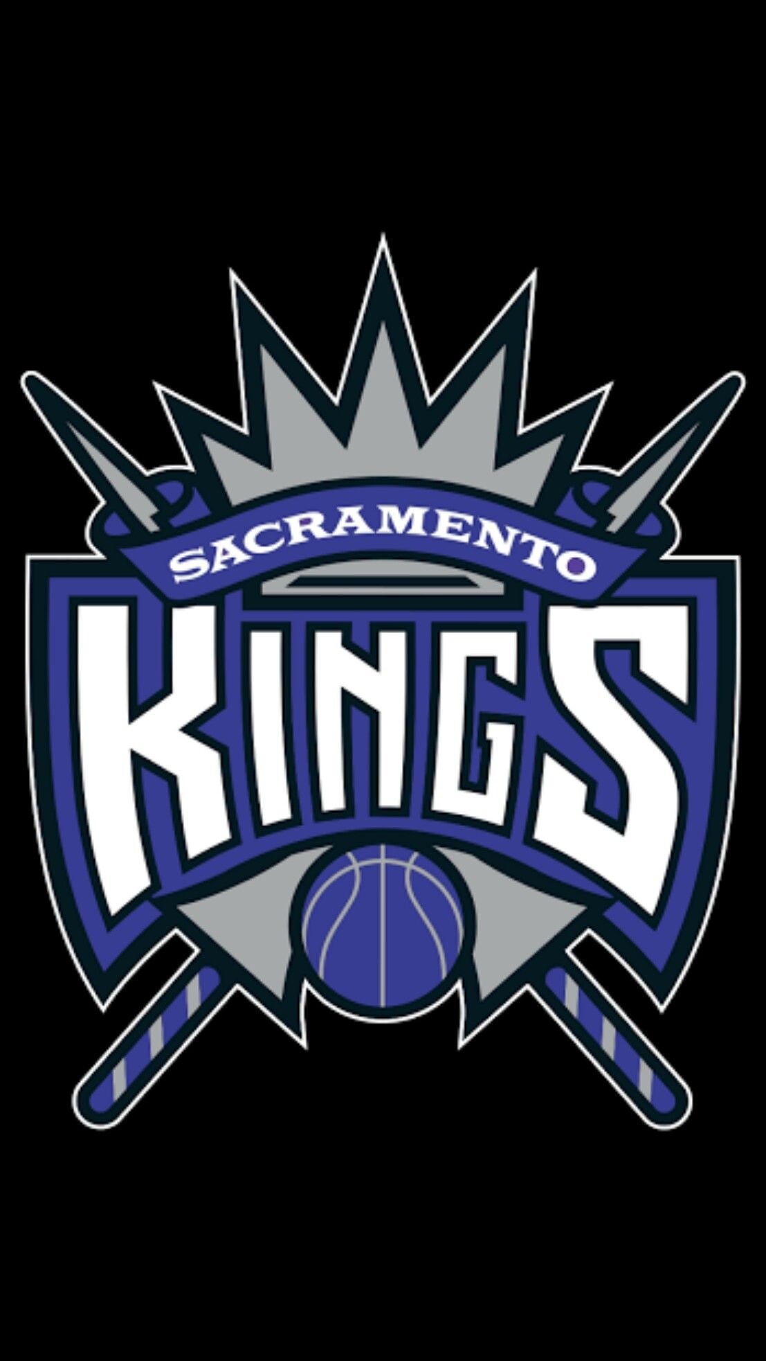 Sacramento Kings logo, Silver crown crossed swords, NBA, HD Phone wallpaper