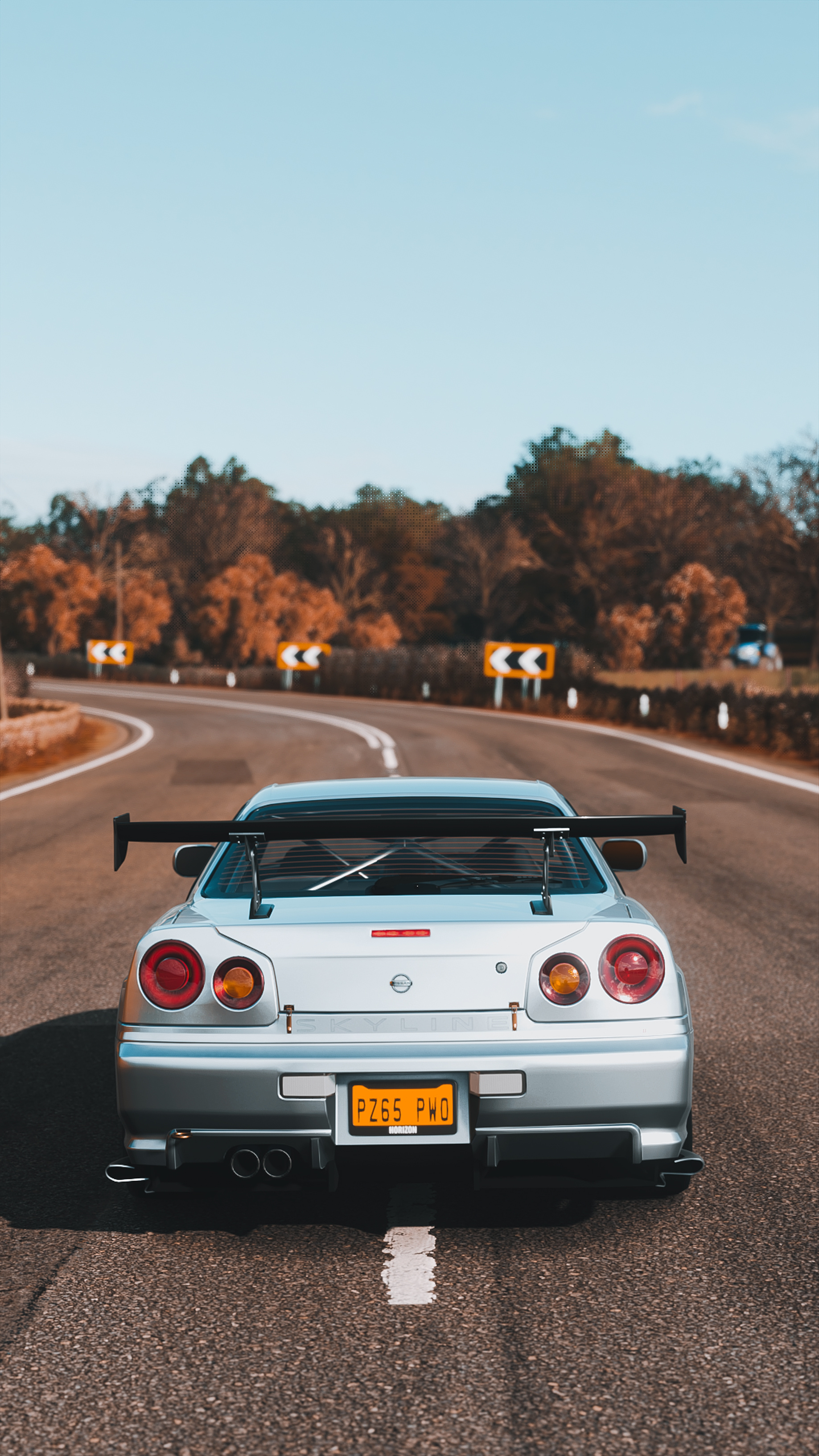 Rear View, Nissan Skyline R34 Wallpaper, 1840x3270 HD Phone
