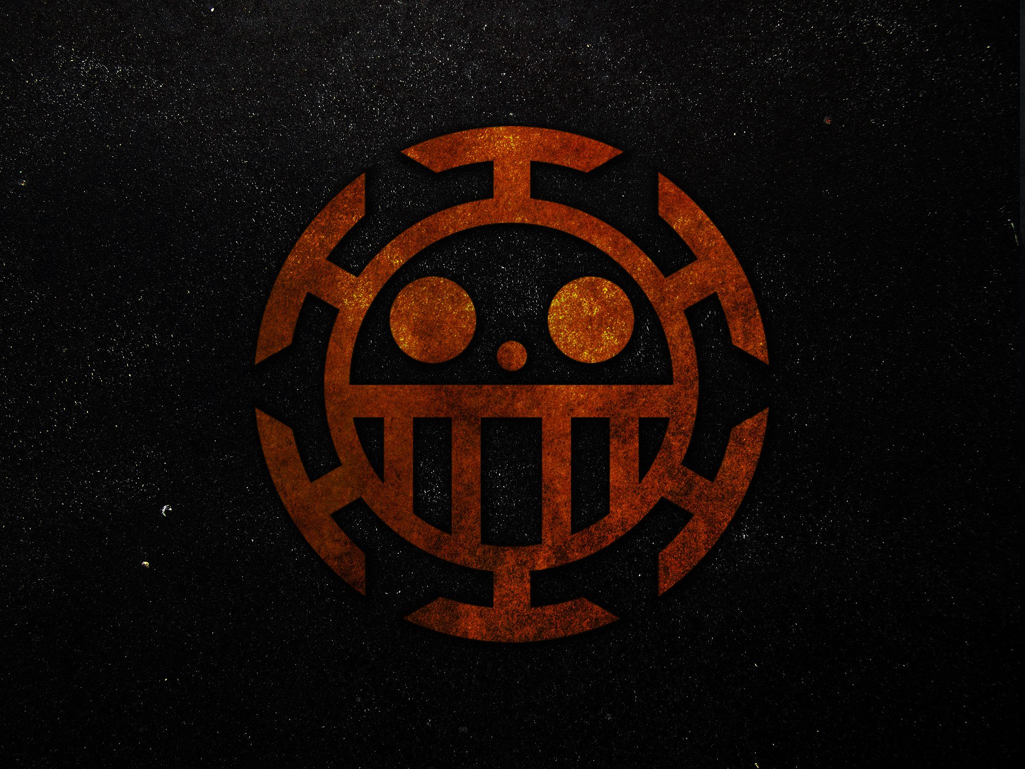 Heart Pirates Jolly Roger, Trafalgar D. Water Law, distressed rust texture, HD Desktop wallpaper