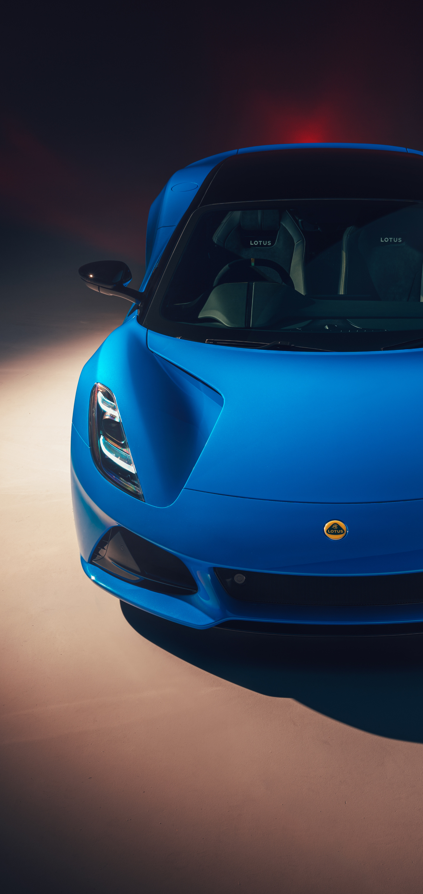 Lotus Emira, Lotus emblem, studio spotlight lighting, HD Phone wallpaper