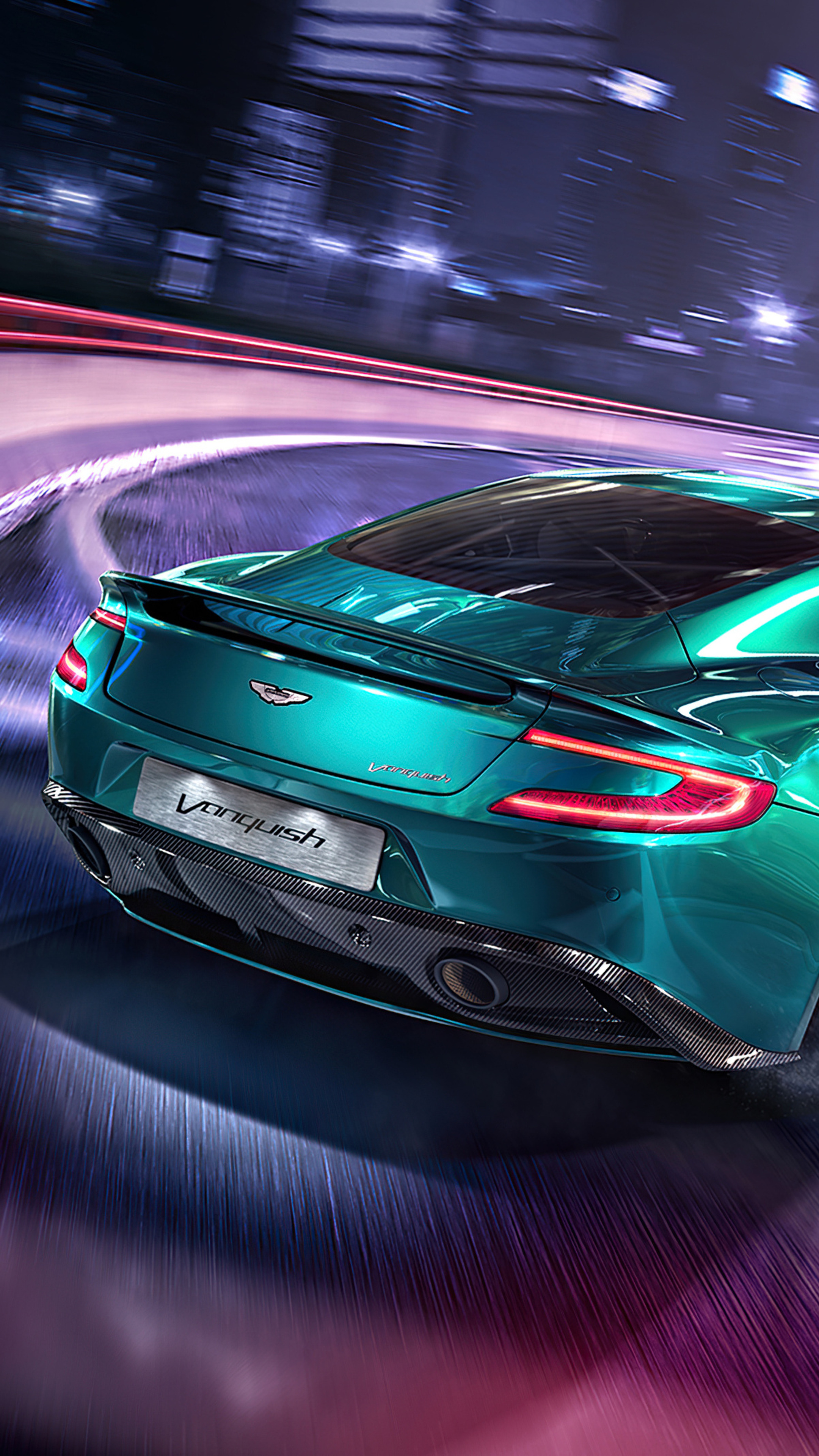 Aston Martin Vanquish, Drifting, Sony Xperia X, HD wallpapers, 2160x3840 4K Phone