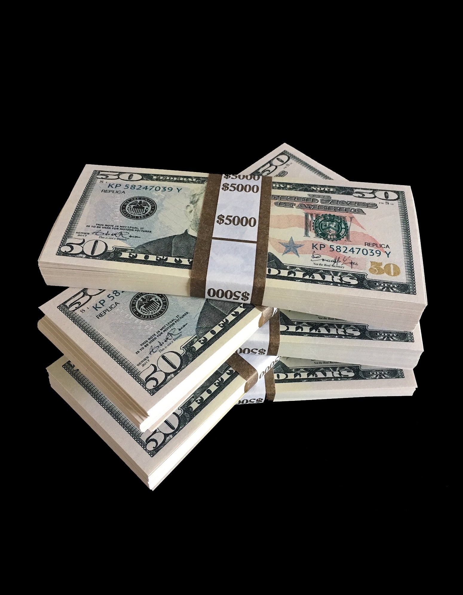 Prop fifty dollar bills, Bundled movie prop money, Black studio background, HD Phone wallpaper