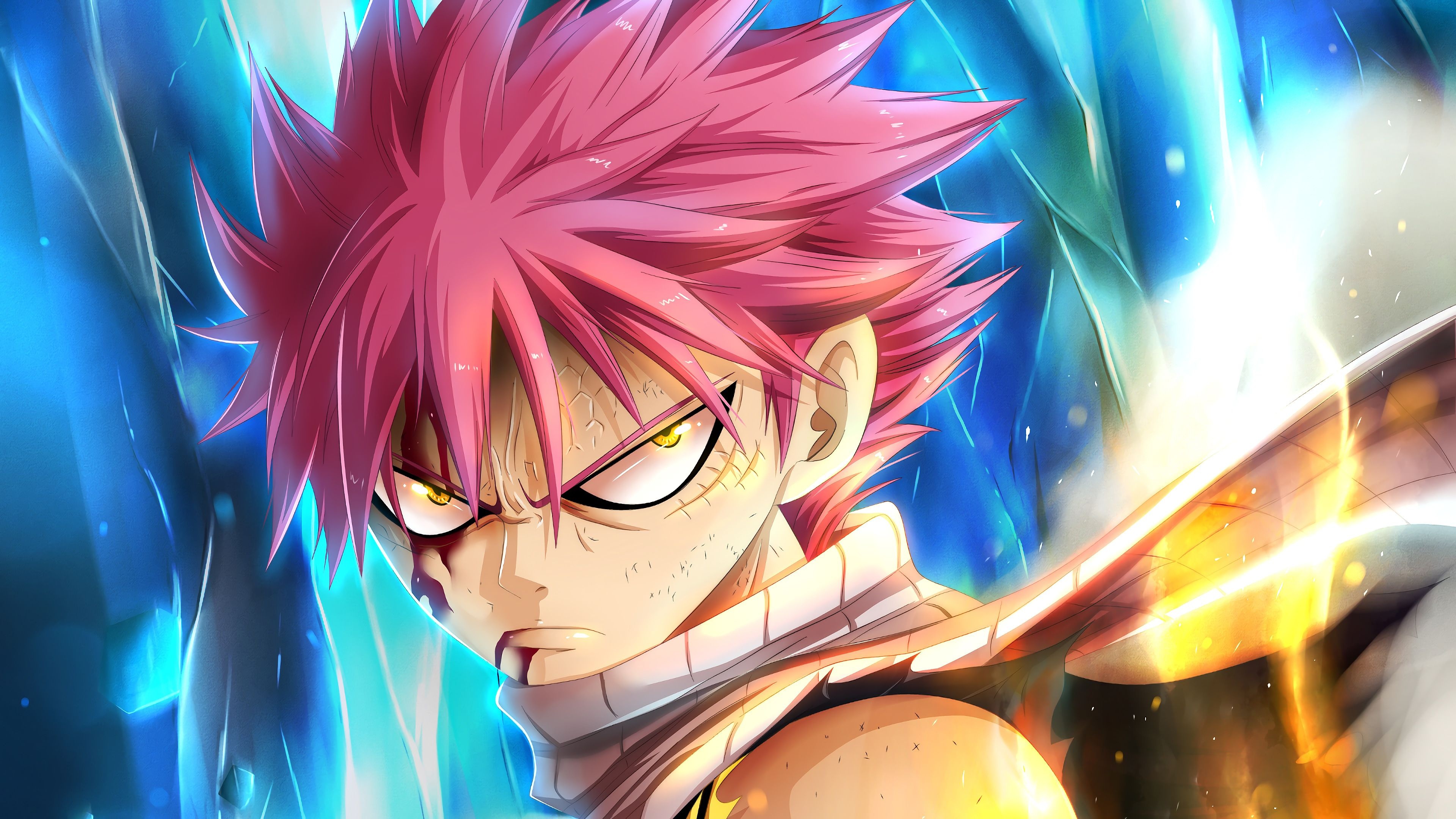 Igneel Anime, Fairy Tail series, magical guild, epic adventures, 3840x2160 4K Desktop