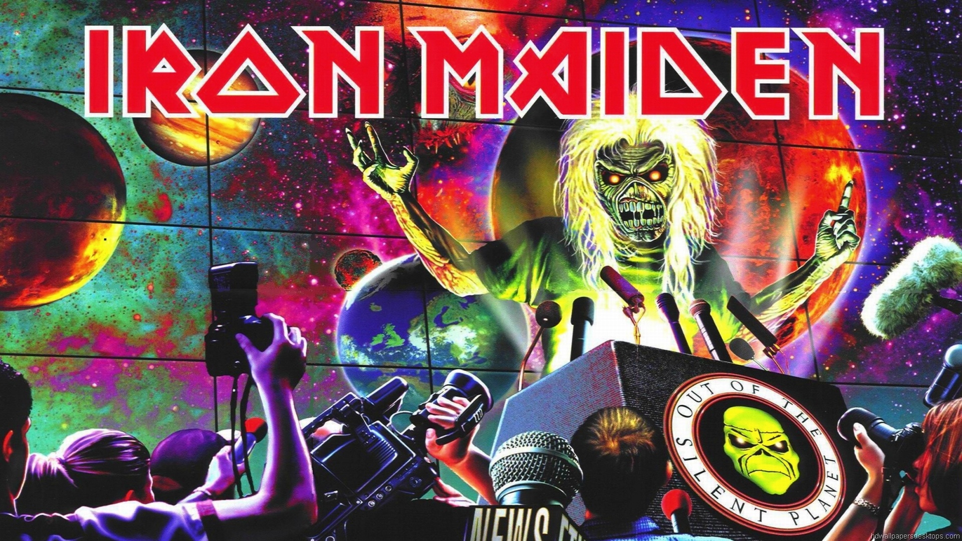 Iron Maiden Band Music, Iconic band logo, Symbol of metal, Recognizable insignia, 1920x1080 Full HD Desktop