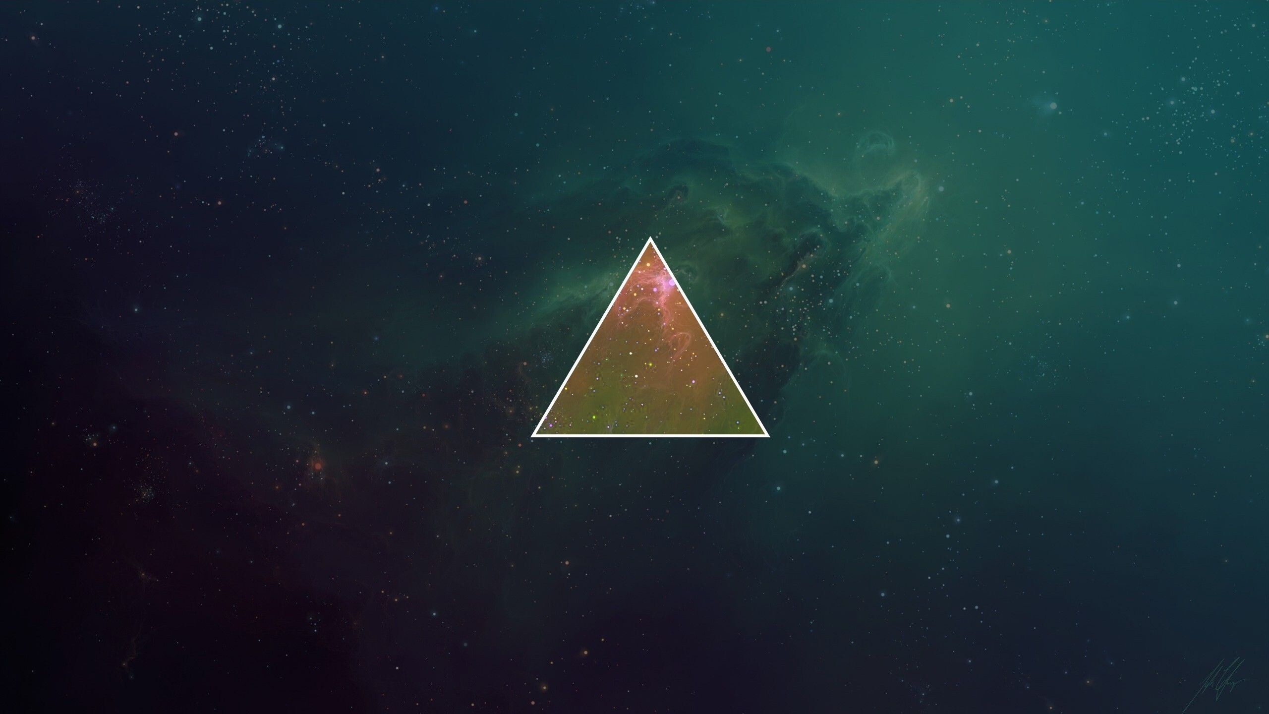 Triangle, Galaxy wallpapers, Cosmic backgrounds, Space-themed, 2560x1440 HD Desktop