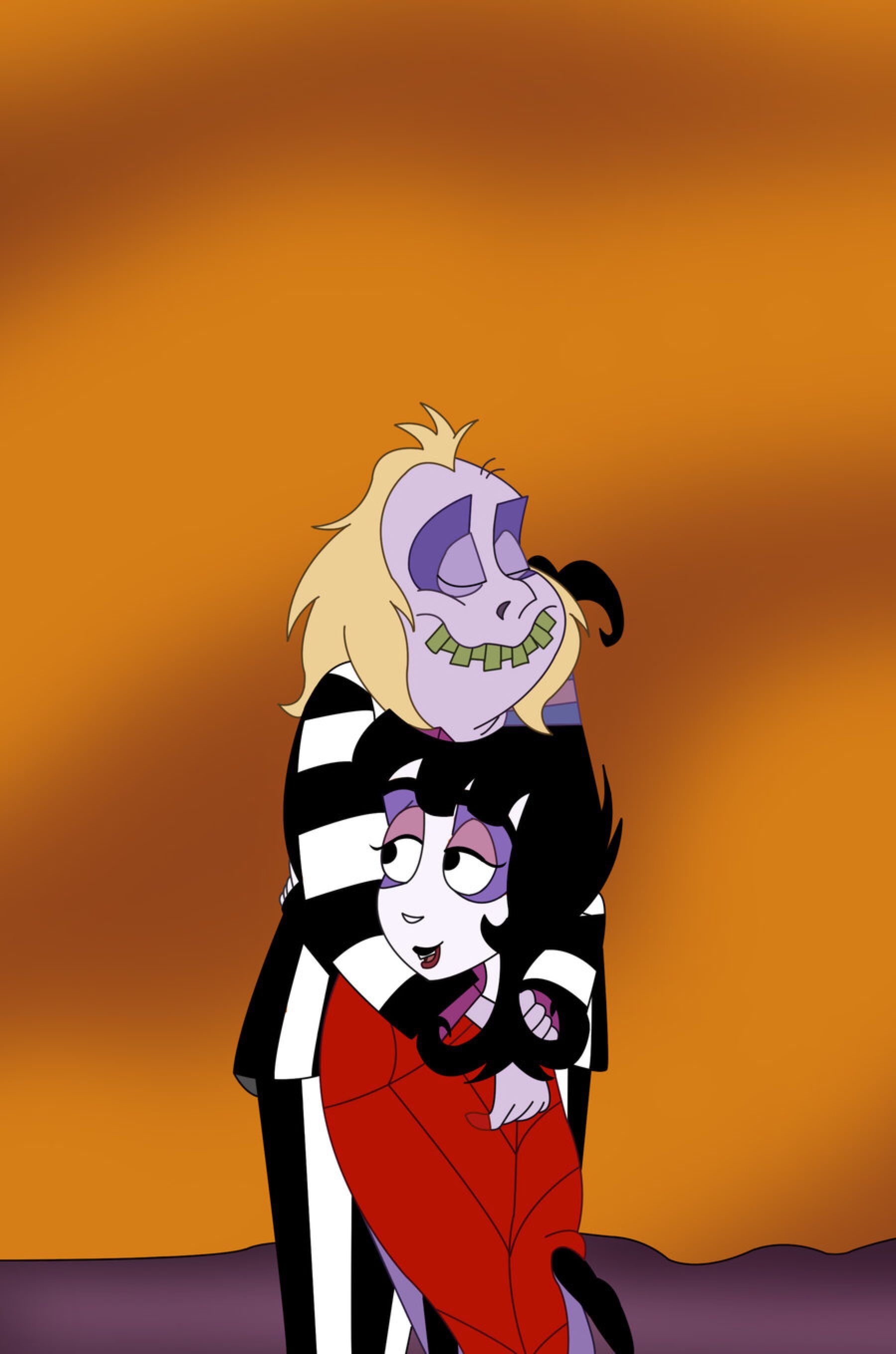 Beetlejuice cartoon, Lydia's adventures, Tim Burton's artistry, Gothic aesthetics, 1800x2720 HD Phone