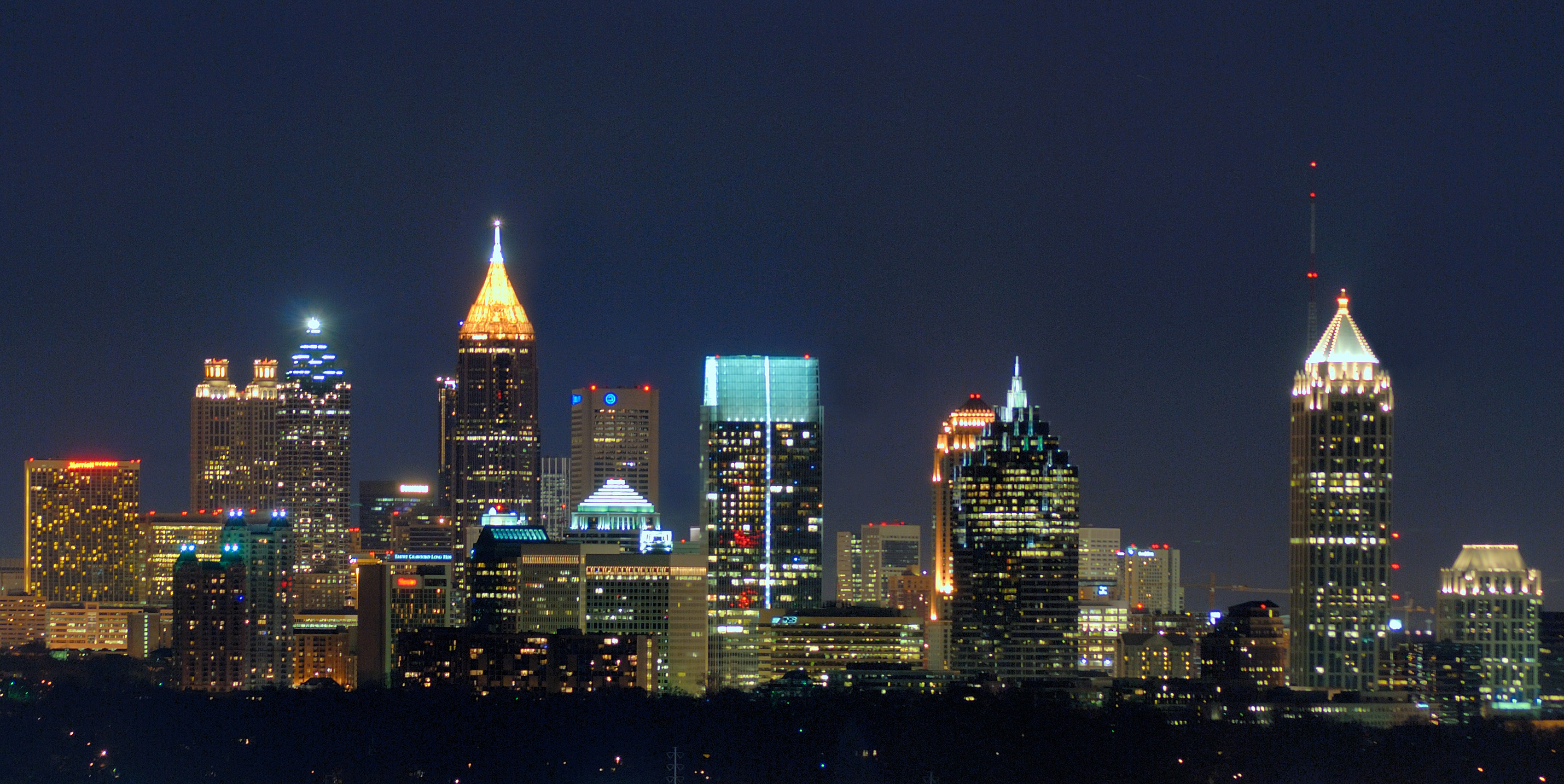 Atlanta skyline drawing, Explore collection, Atlanta skyline, 3400x1710 HD Desktop