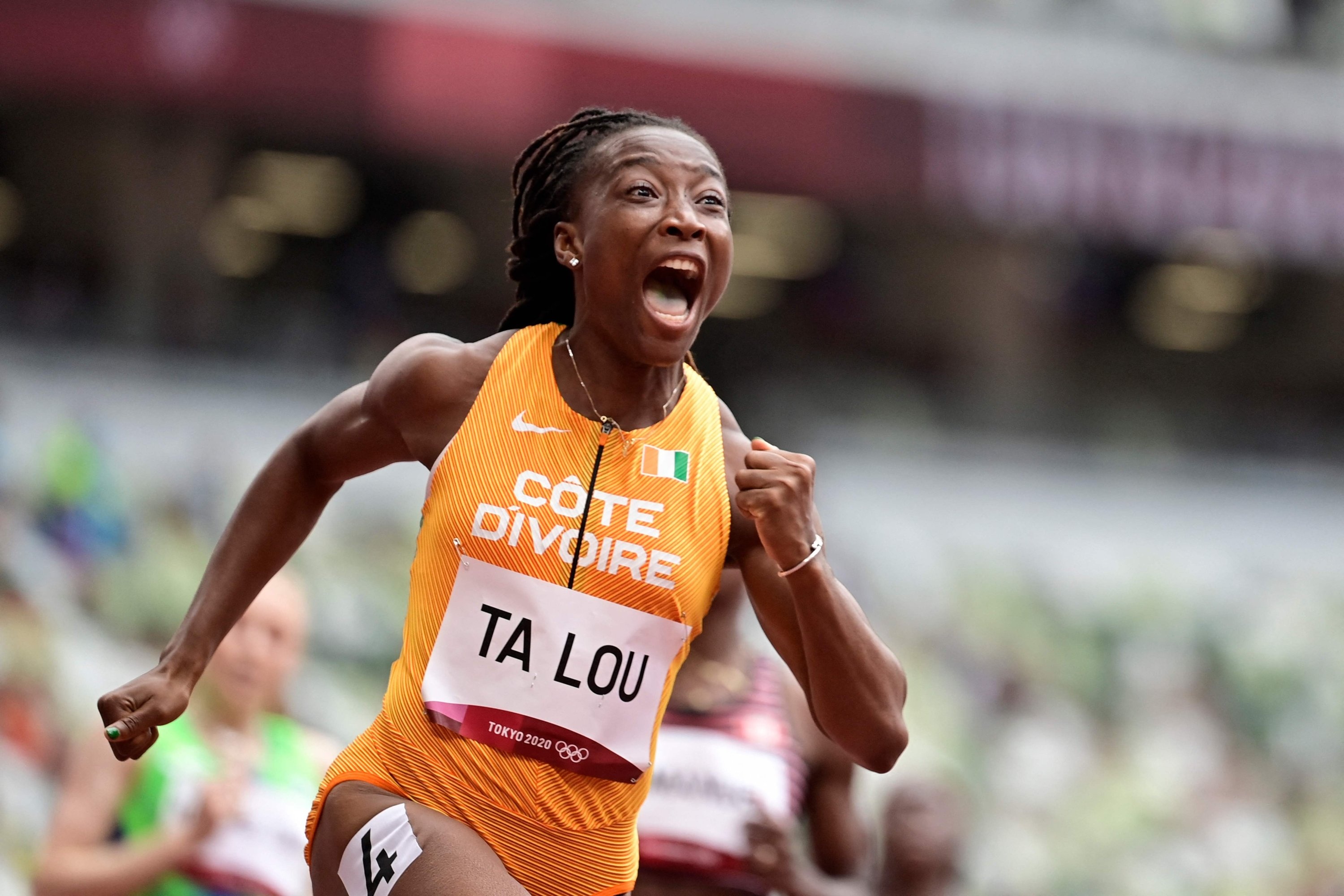 Marie-Josee Ta Lou, Blistering Tokyo results, Impressive athletics opener, Fast-paced race, 3000x2000 HD Desktop