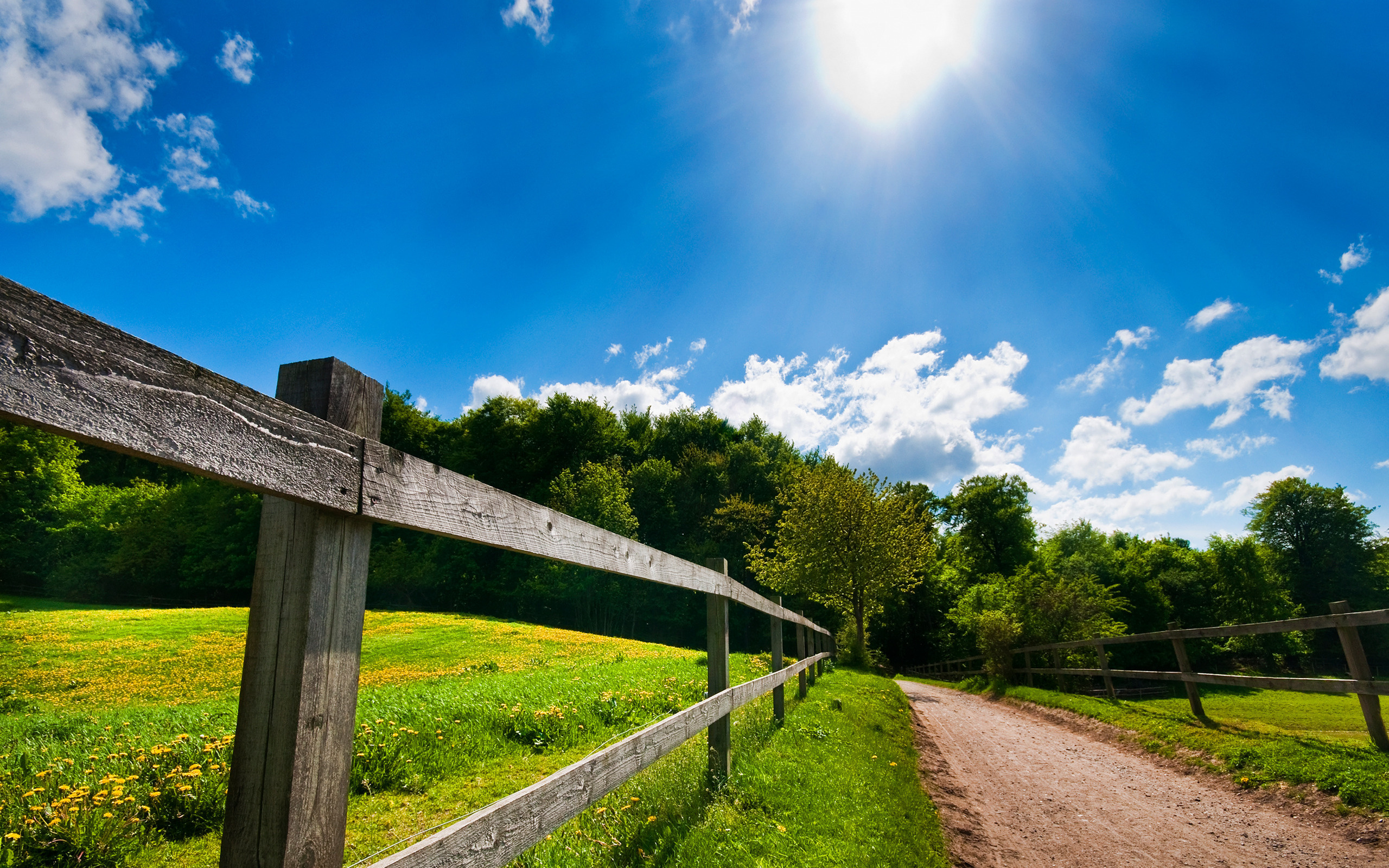 Farm fence wide wallpaper, Scenic rural views, 2560x1600 HD Desktop