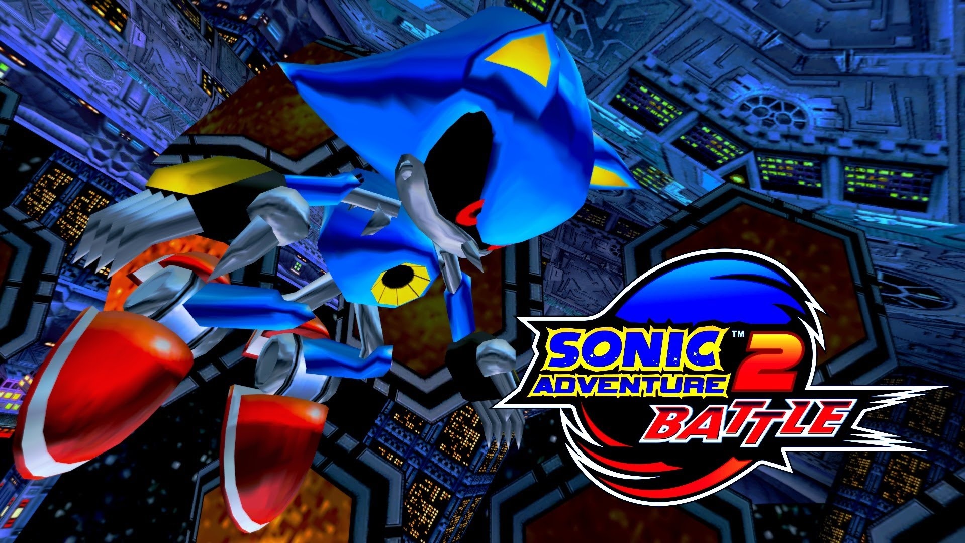 Metal Sonic, Sonic Adventure 2 Battle logo, Space Colony ARK interior, Full HD Desktop wallpaper