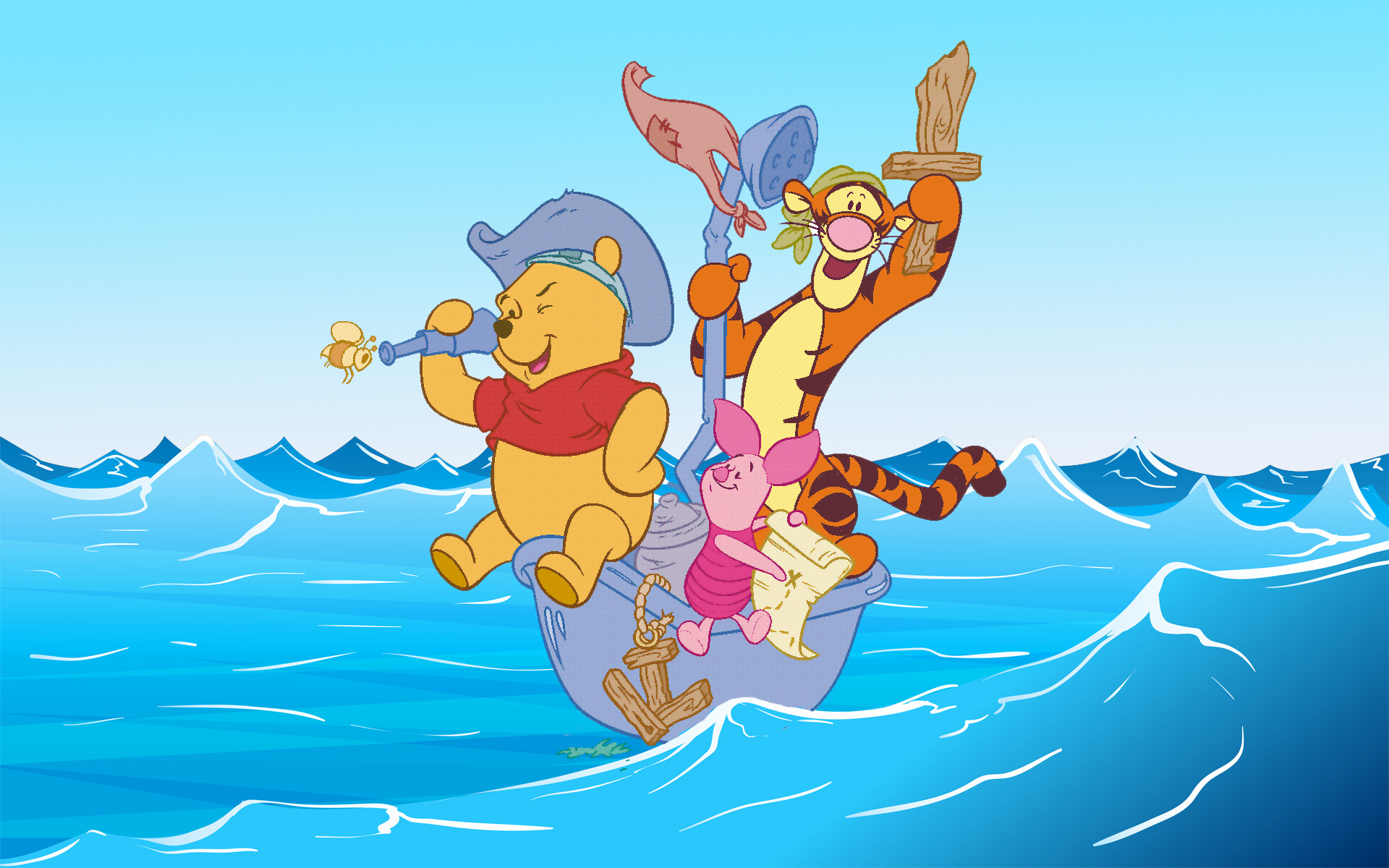 Treasure Hunting Adventure, Winne the Pooh, Tigger Piglet Wallpaper, 1920x1200 HD Desktop