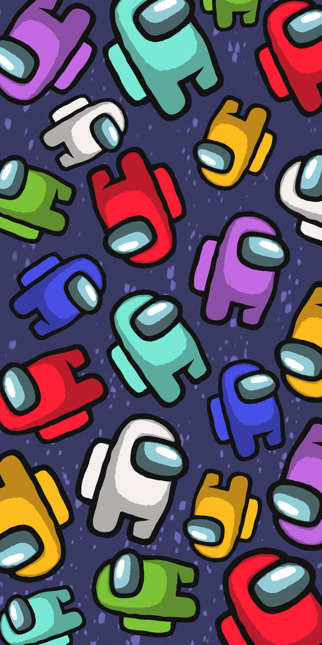 Among Us multicolored players, Space-themed wallpapers, Suspenseful gameplay, 1280x2560 HD Phone