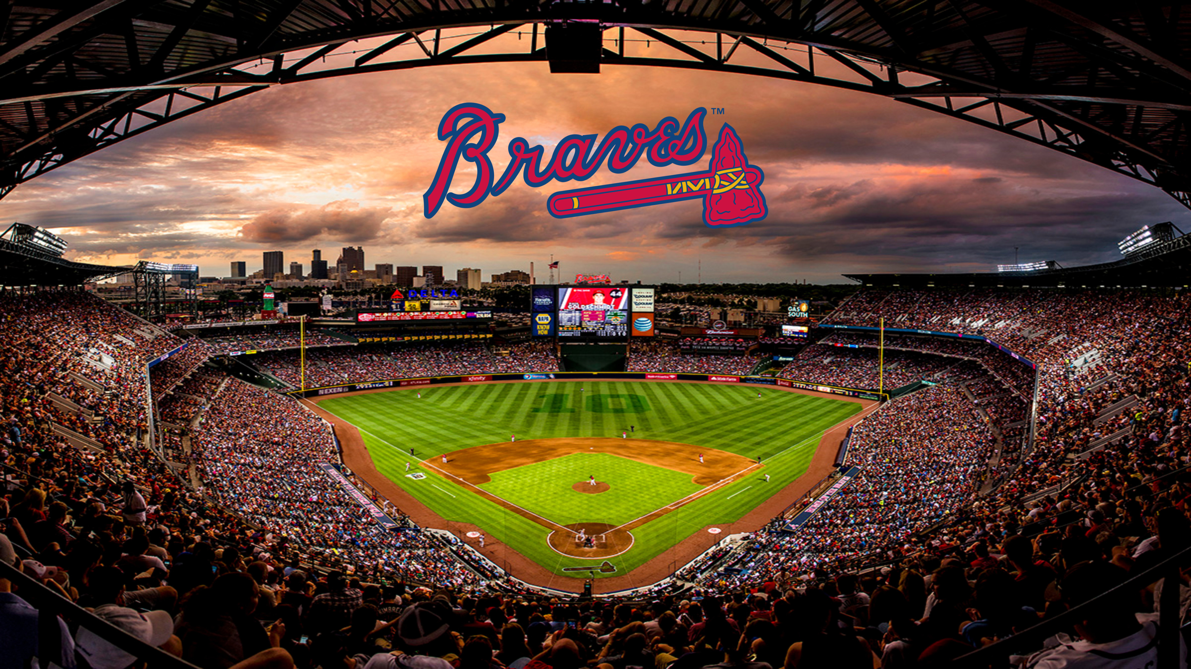 Atlanta Braves, iPad wallpaper, Suntrust park, Home game, 3840x2160 4K Desktop