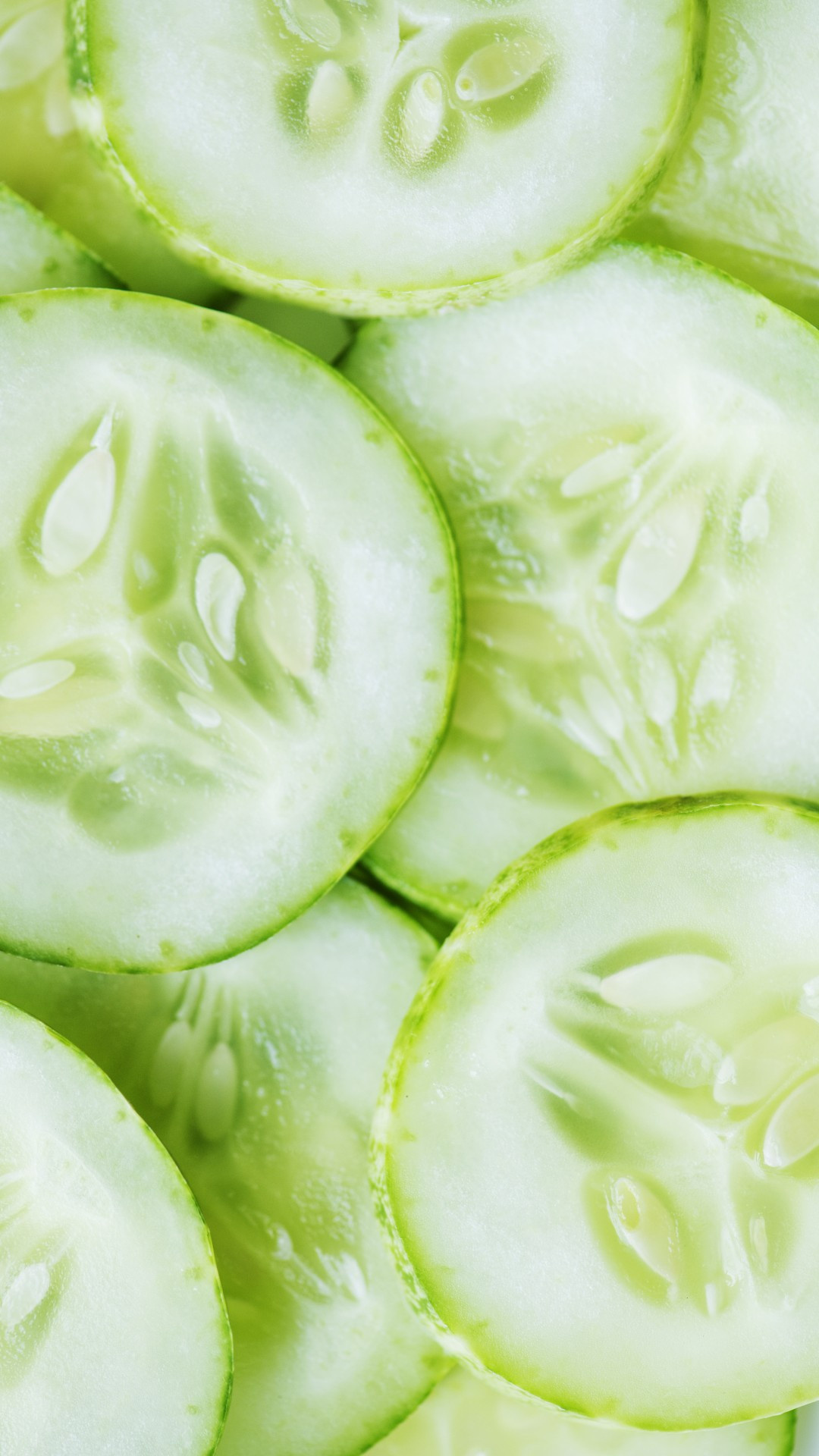 Cucumber, Slices, Macro, Vegetables, 1080x1920 Full HD Phone