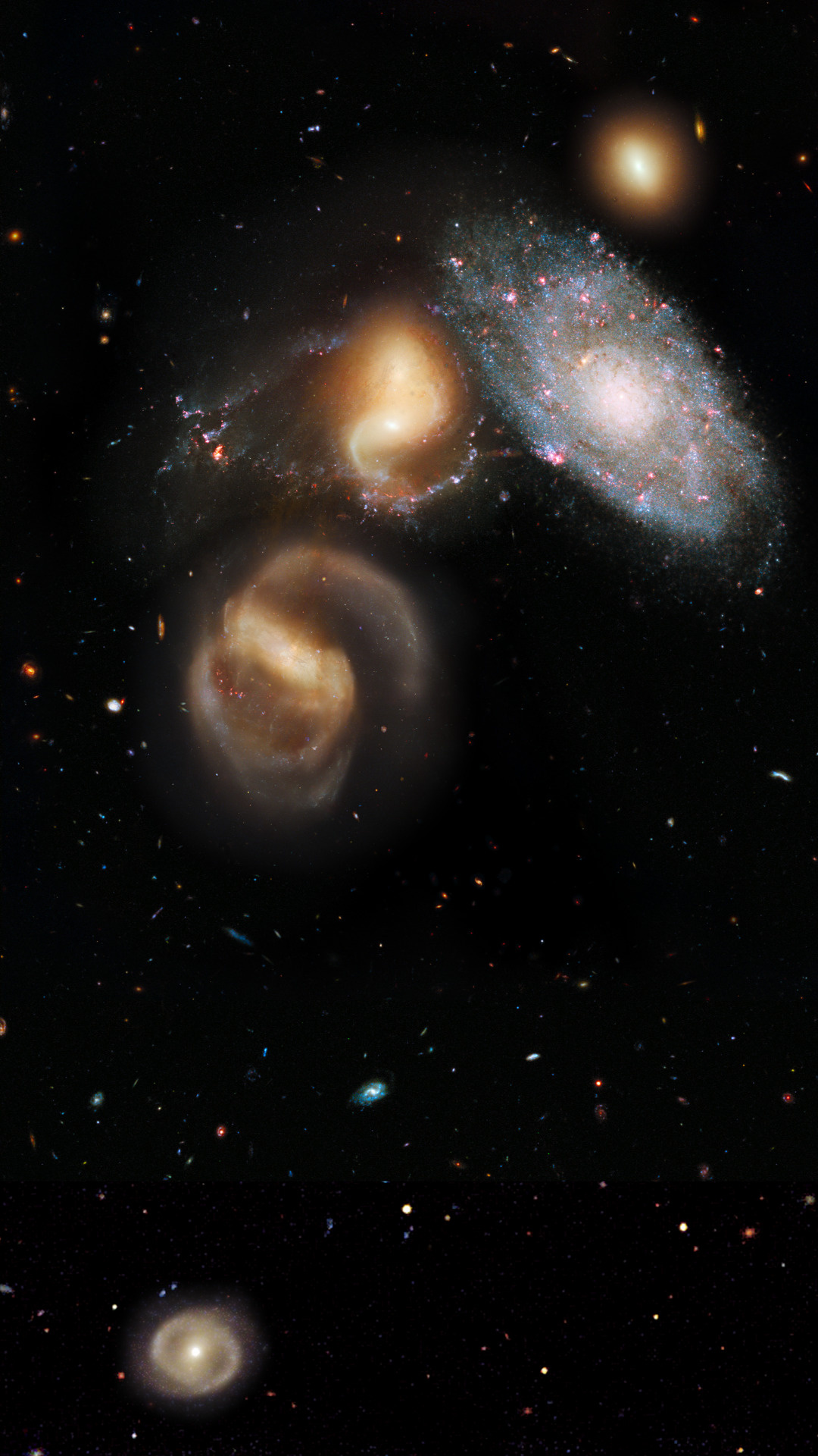 Stephan's Quintet, Stargazing adventure, Wolf constellation, Celestial beauty, 1080x1920 Full HD Phone