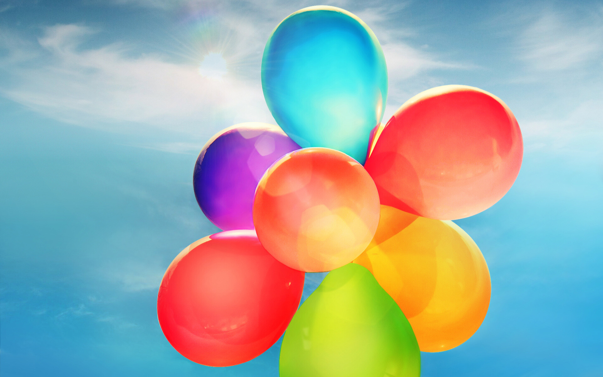 Colored balloons, Festive decorations, Playful colors, Joyful designs, 1920x1200 HD Desktop