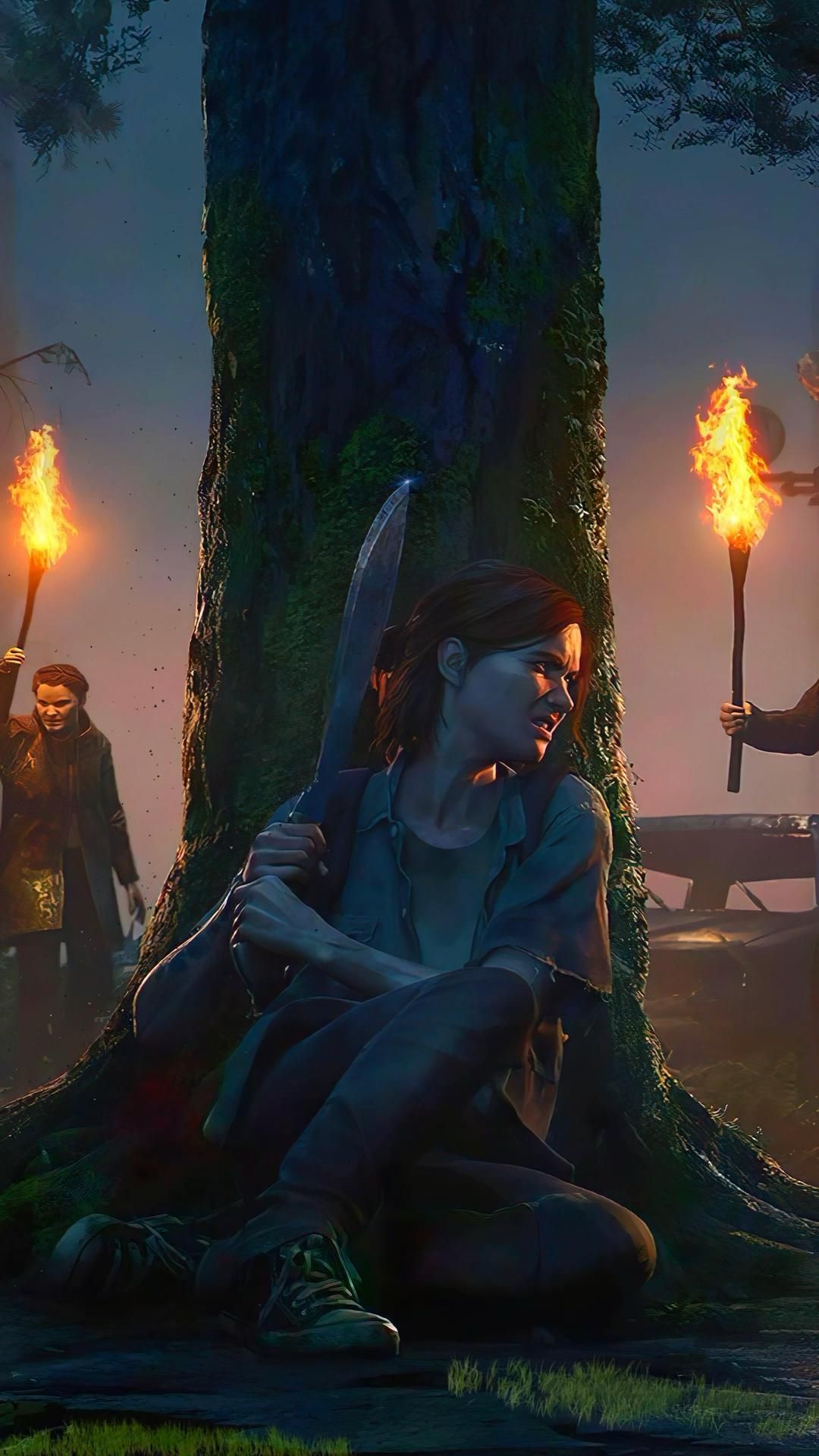 Ellie Williams, Seraphite cultists, machete, Full HD Phone wallpaper