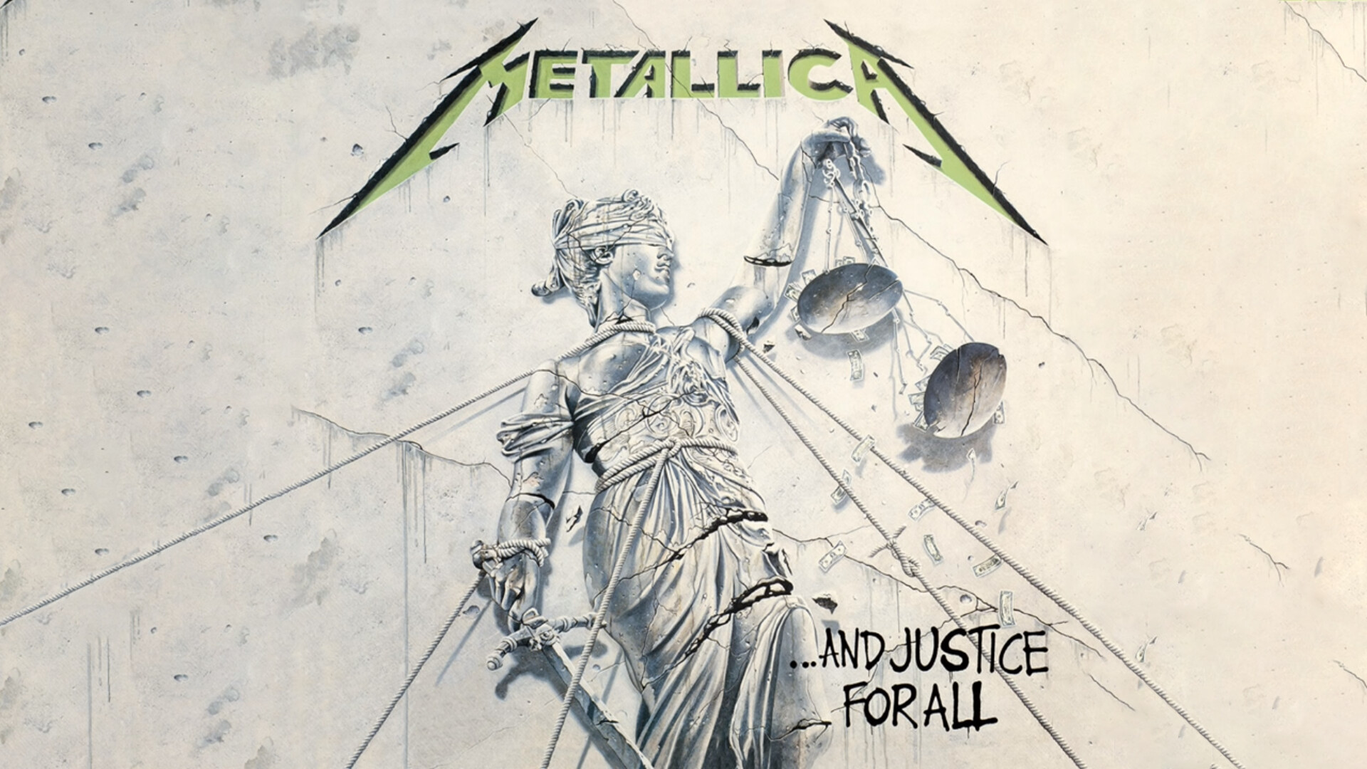 Metallica album cover art, And Justice for All theme, Heavy metal icons, Powerful lyrics, 1920x1080 Full HD Desktop