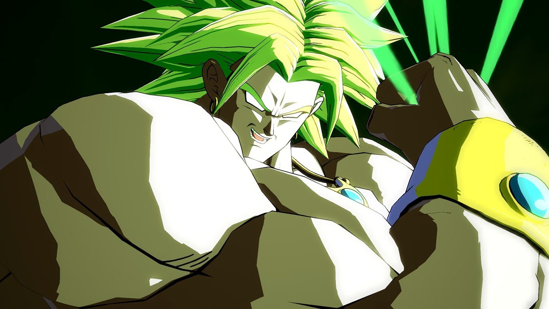 Legendary Super Saiyan Broly, Dragon Ball FighterZ, green ki energy, Full HD Desktop wallpaper