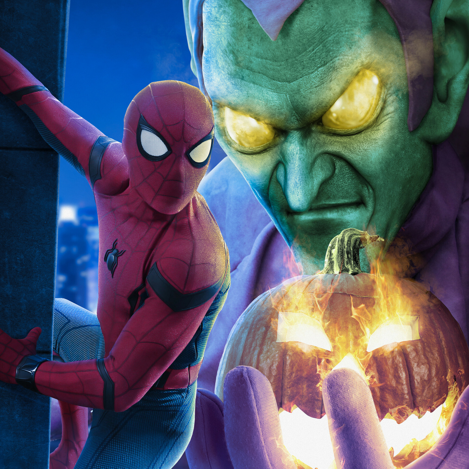 Green Goblin, MCU Spider-Man, Superhero wallpapers, Amazing visuals, 1920x1920 HD Phone