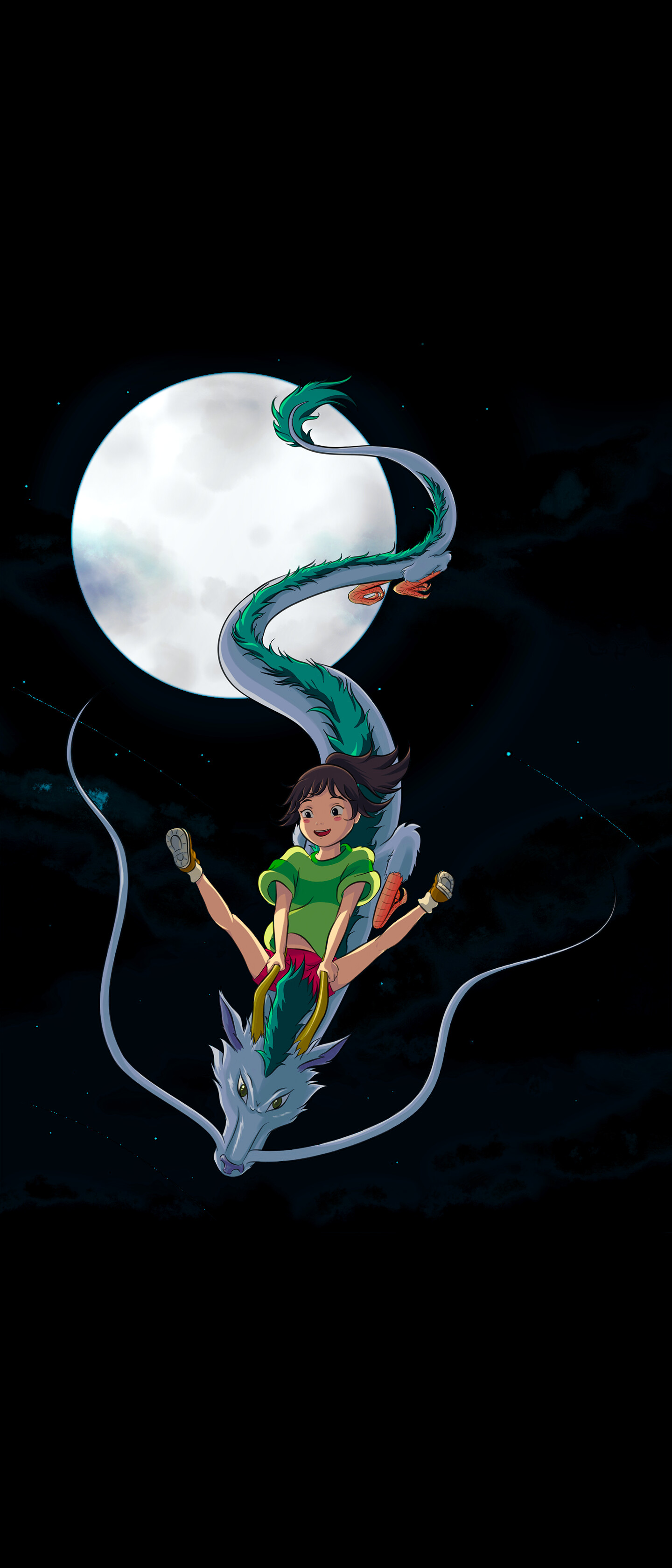 Spirited Away, Ramoled backgrounds, Artistic charm, 1440x3360 HD Phone